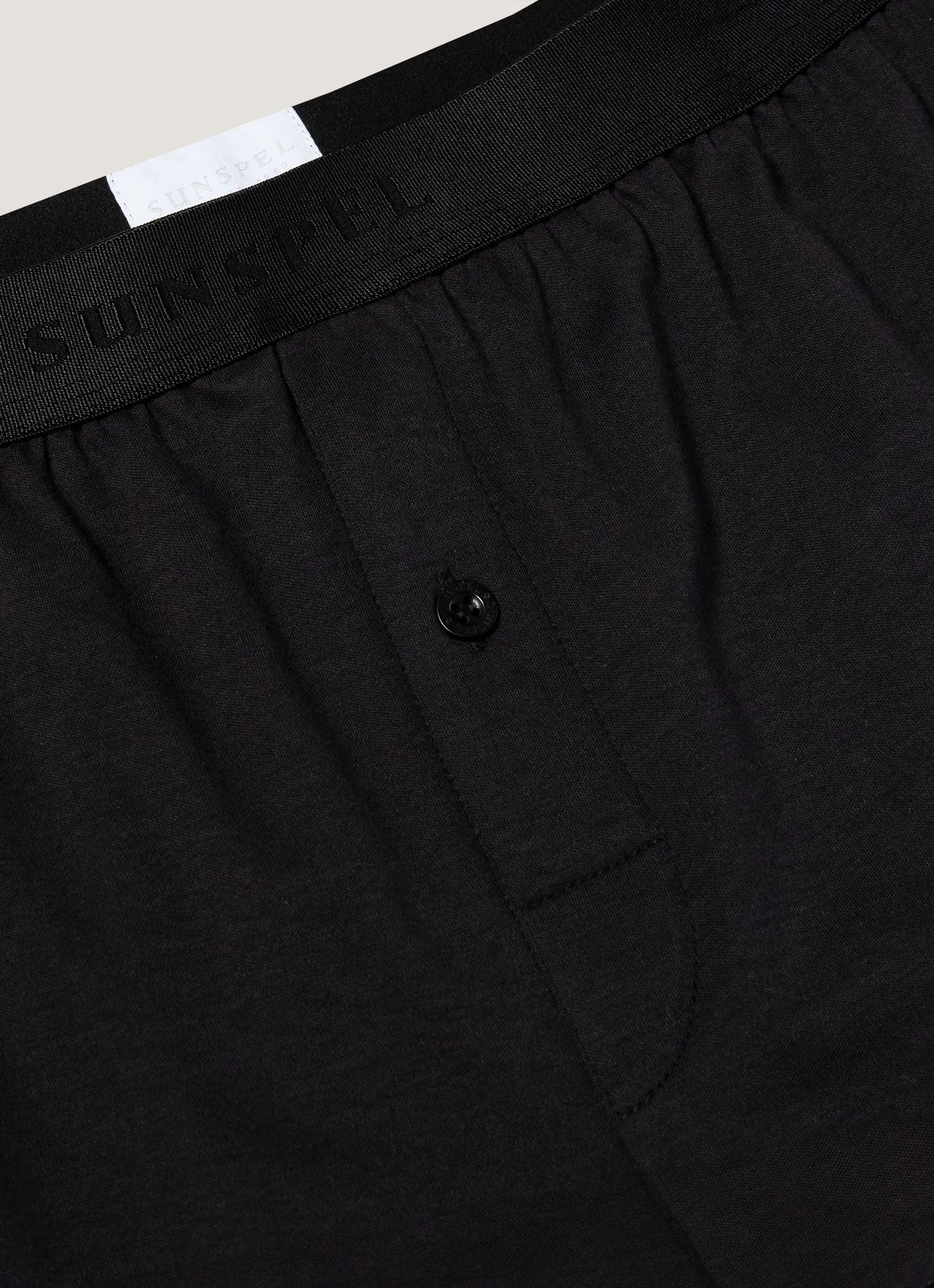 Men's Sea Island Cotton One-Button Boxer Short in Black sold by Sunspel product image thumbnail 4