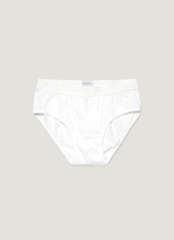 Men's Superfine Cotton Briefs in White sold by Sunspel