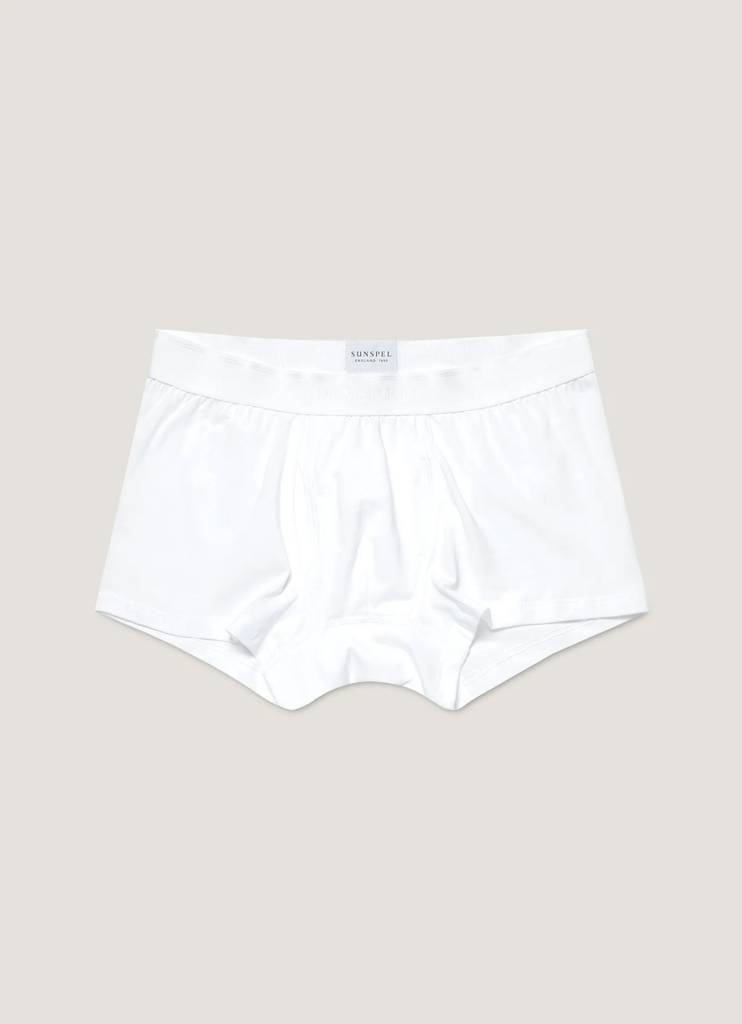 Men's Superfine Cotton Trunks in White sold by Sunspel