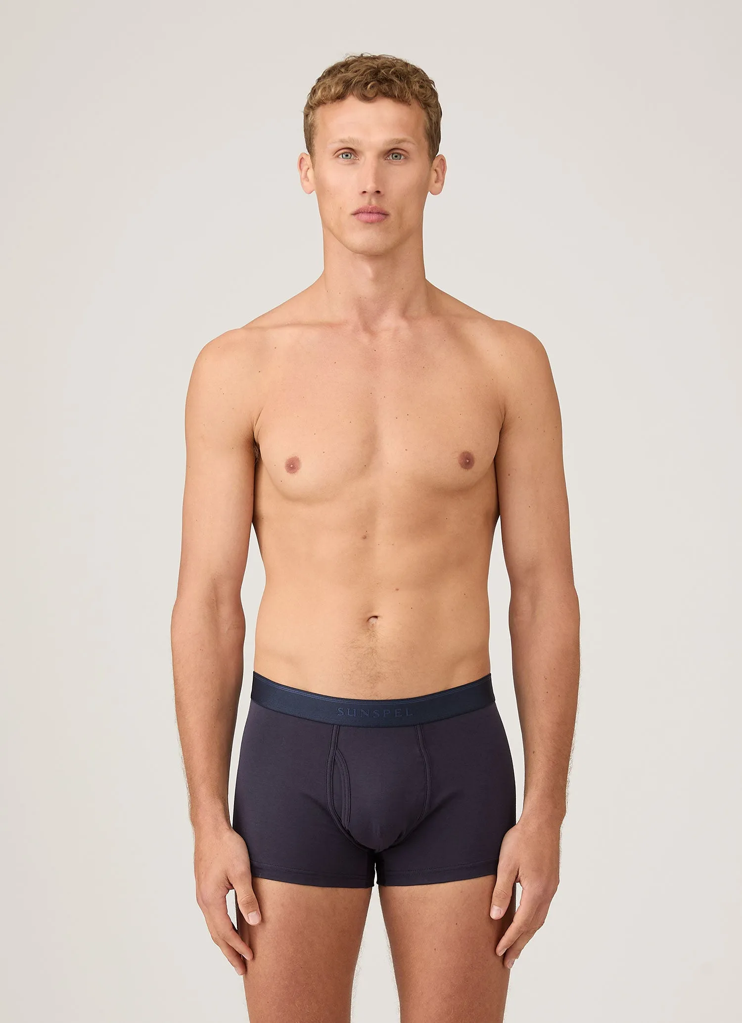 Men's Superfine Cotton Trunks in Navy sold by Sunspel product image thumbnail 2