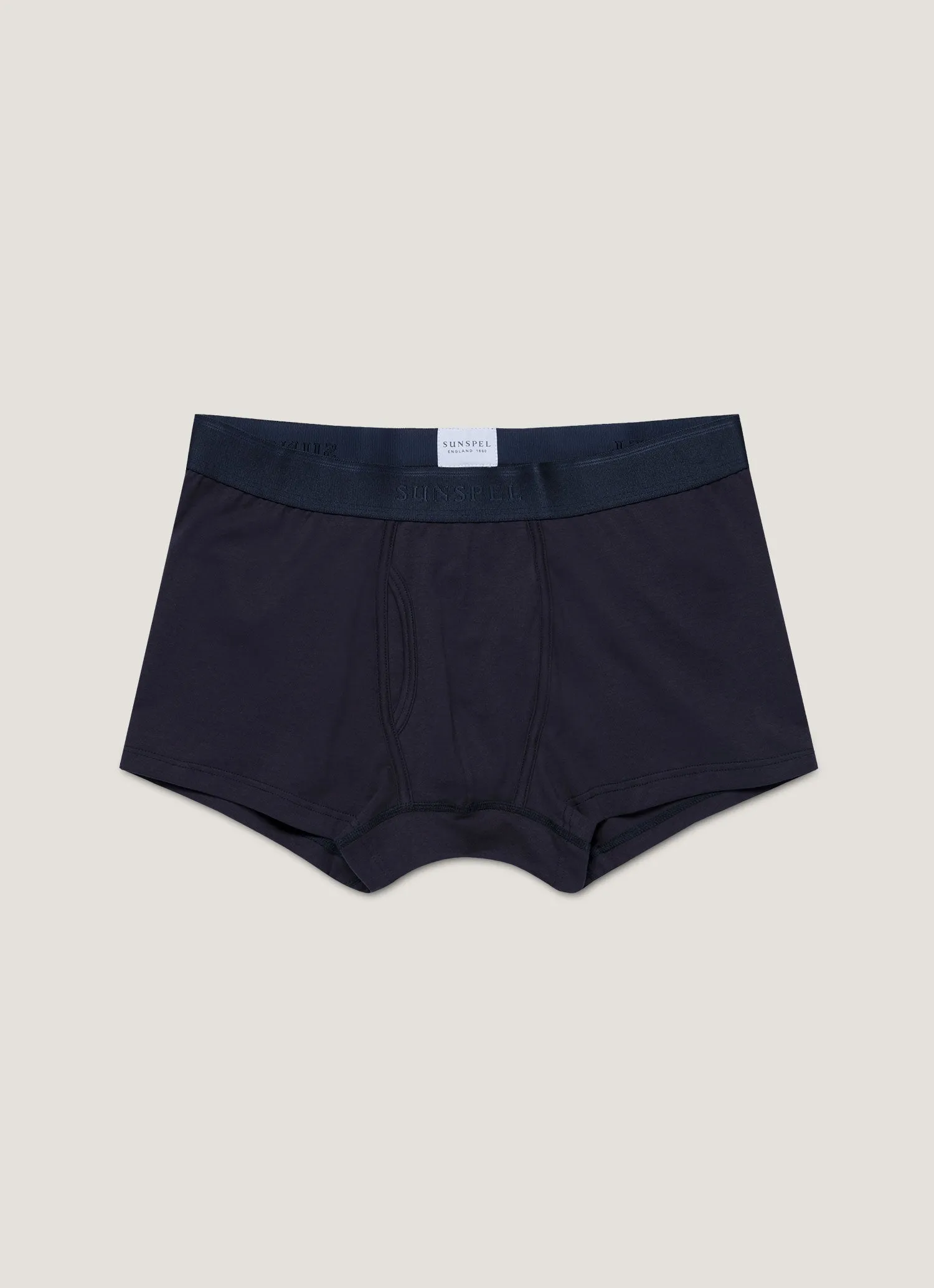 Men's Superfine Cotton Trunks in Navy sold by Sunspel
