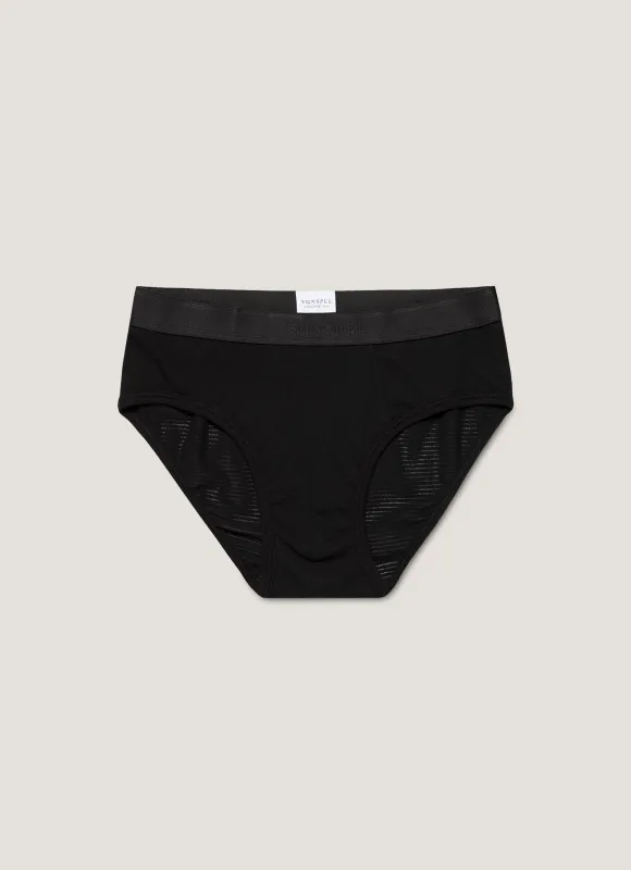 Men's Cellular Cotton Briefs in Black sold by Sunspel