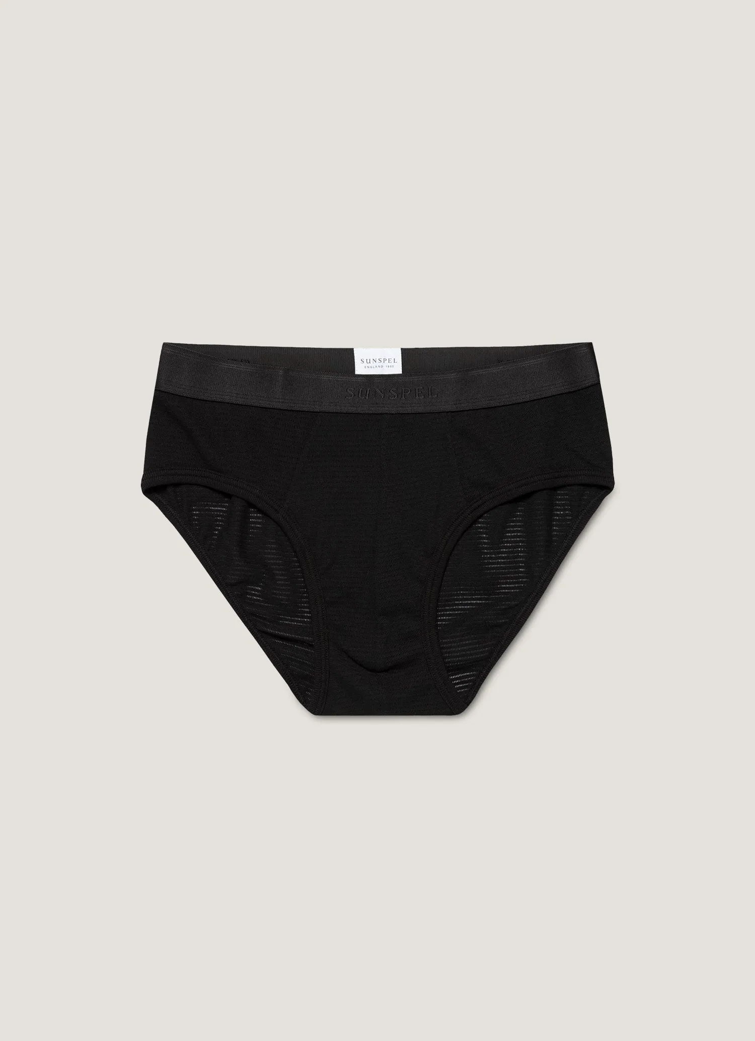 Men's Cellular Cotton Briefs in Black sold by Sunspel