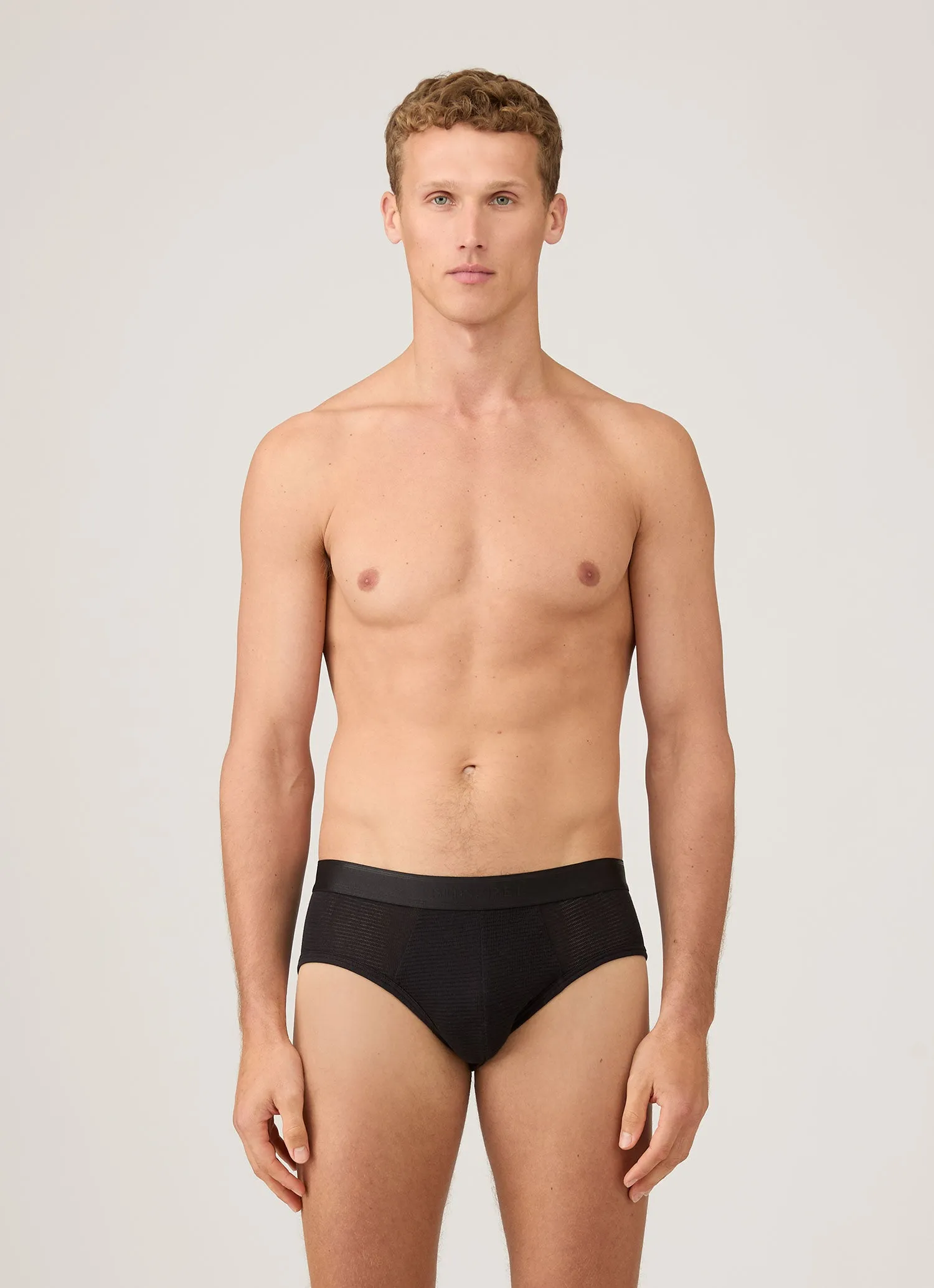 Men's Cellular Cotton Briefs in Black sold by Sunspel product image thumbnail 2