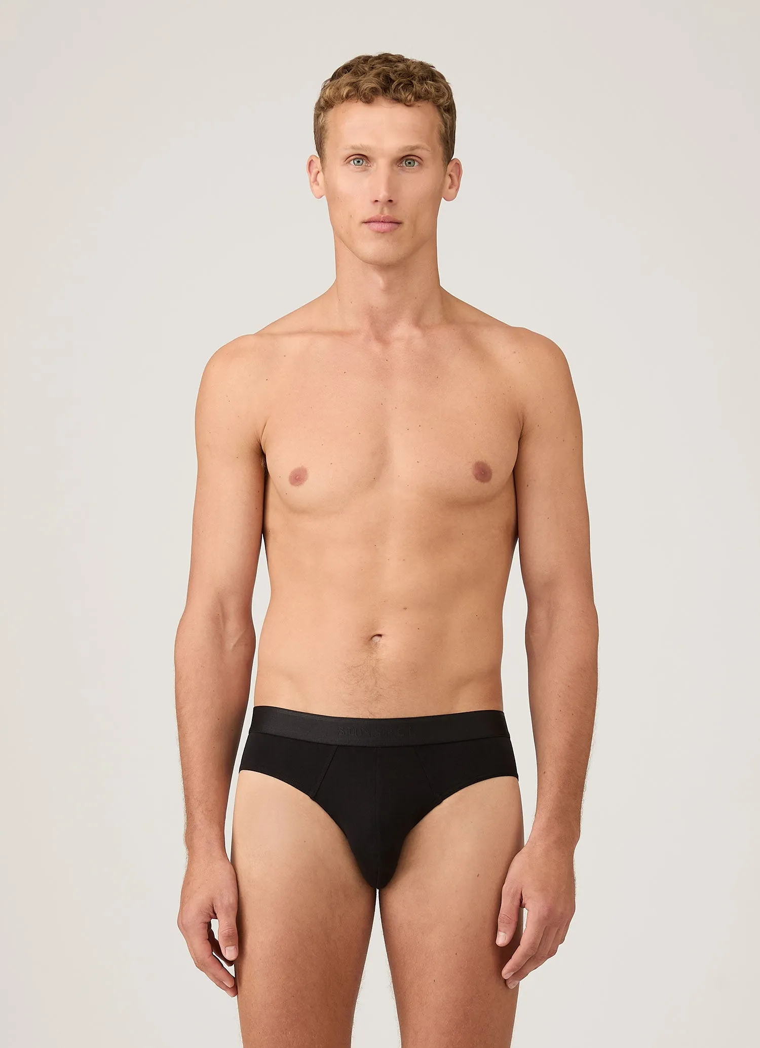Men's Stretch Cotton Briefs in Black sold by Sunspel product image thumbnail 2