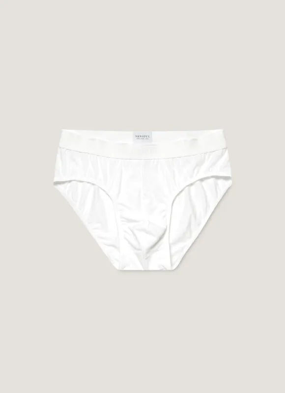 Men's Stretch Cotton Briefs in White sold by Sunspel