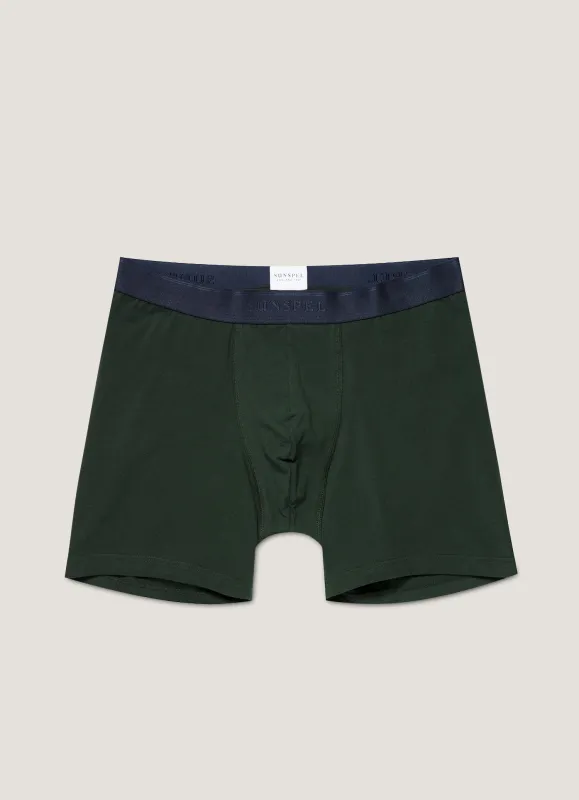 Men's Stretch Cotton Boxer Briefs in Seaweed sold by Sunspel