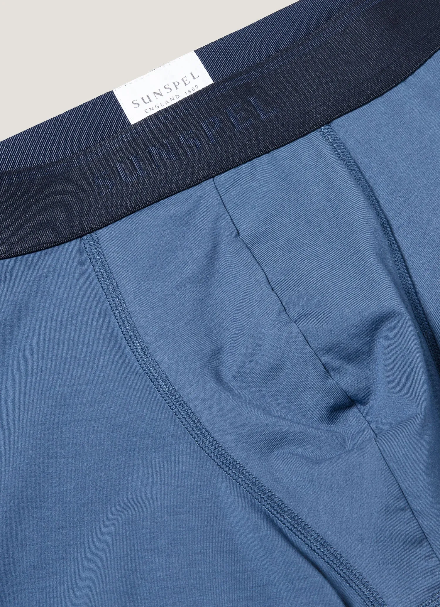 Men's Stretch Cotton Boxer Briefs in Atlantic Blue sold by Sunspel product image thumbnail 4