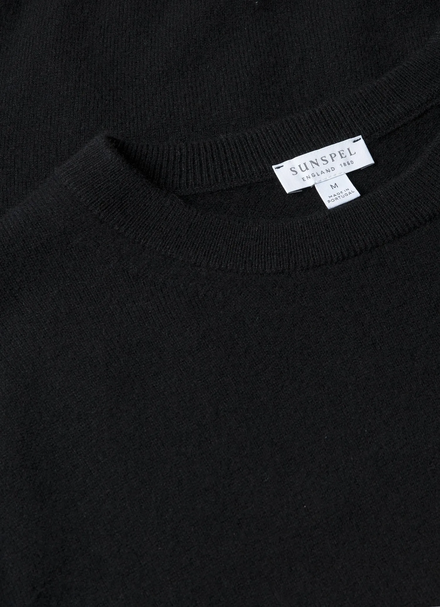 Men's Cashmere Crew Neck Jumper in Black sold by Sunspel product image thumbnail 4