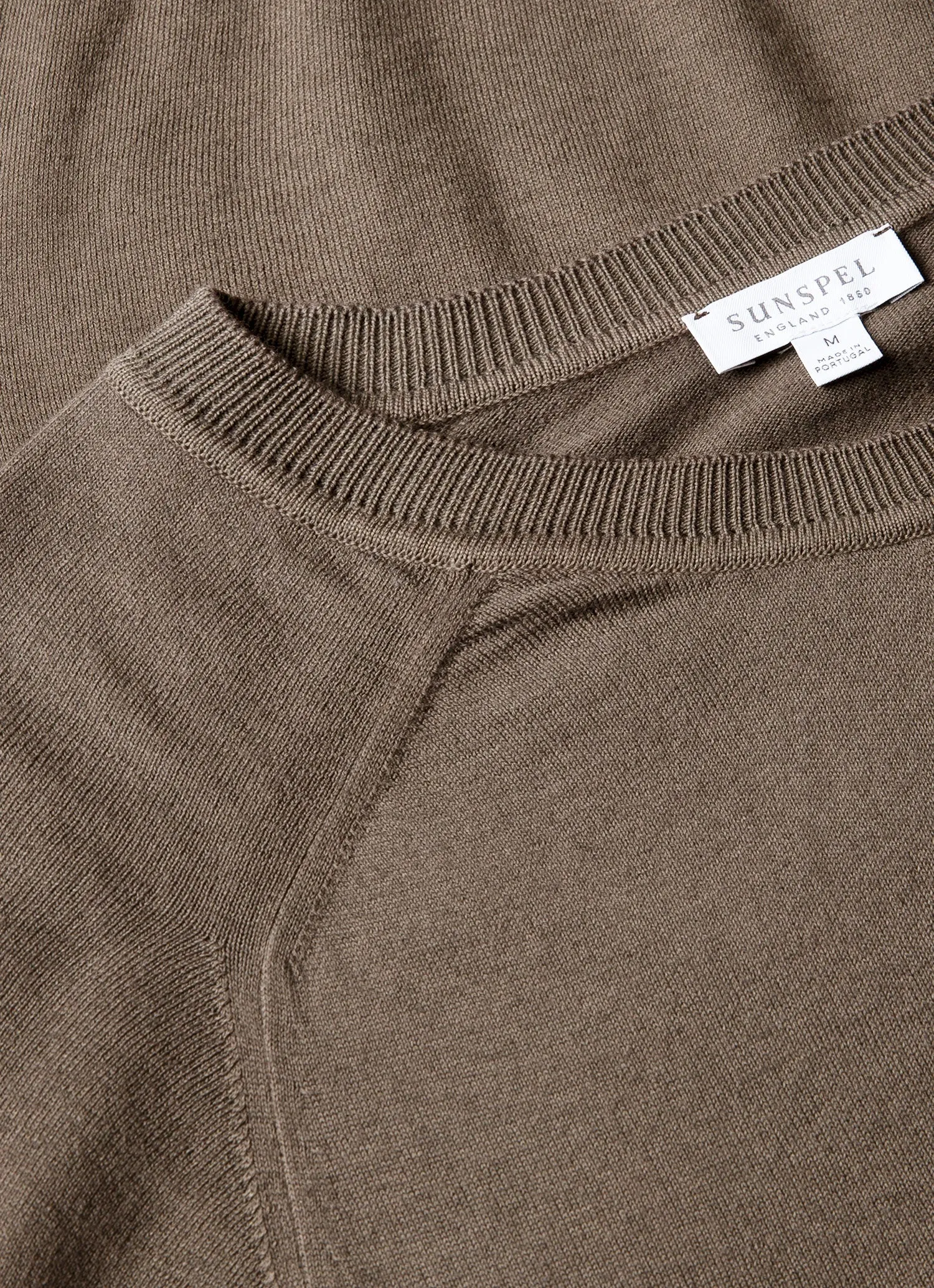 Men's Sea Island Cashmere Crew Neck Jumper in Bark sold by Sunspel product image thumbnail 4
