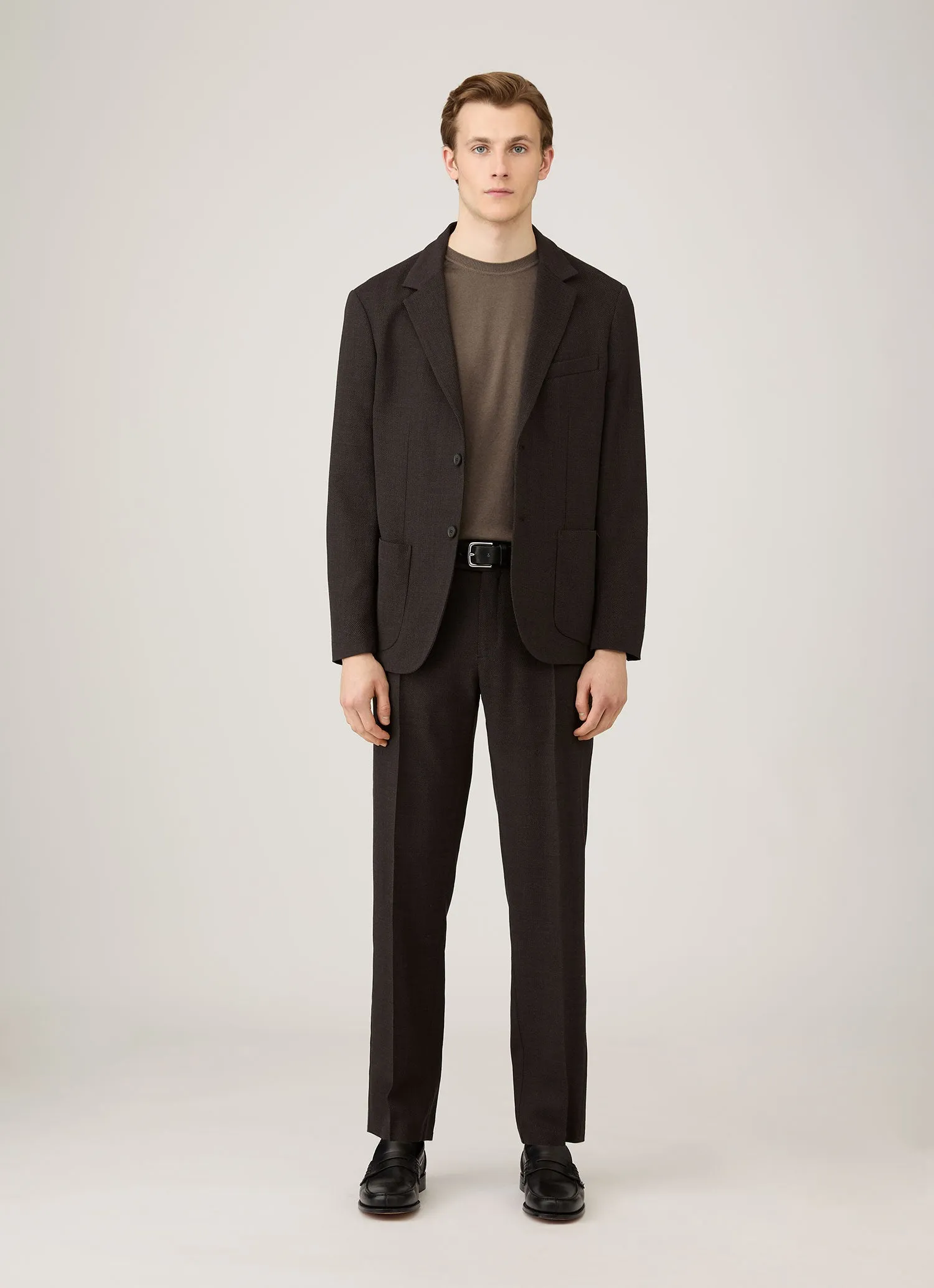 Men's Sea Island Cashmere Crew Neck Jumper in Bark sold by Sunspel product image thumbnail 3