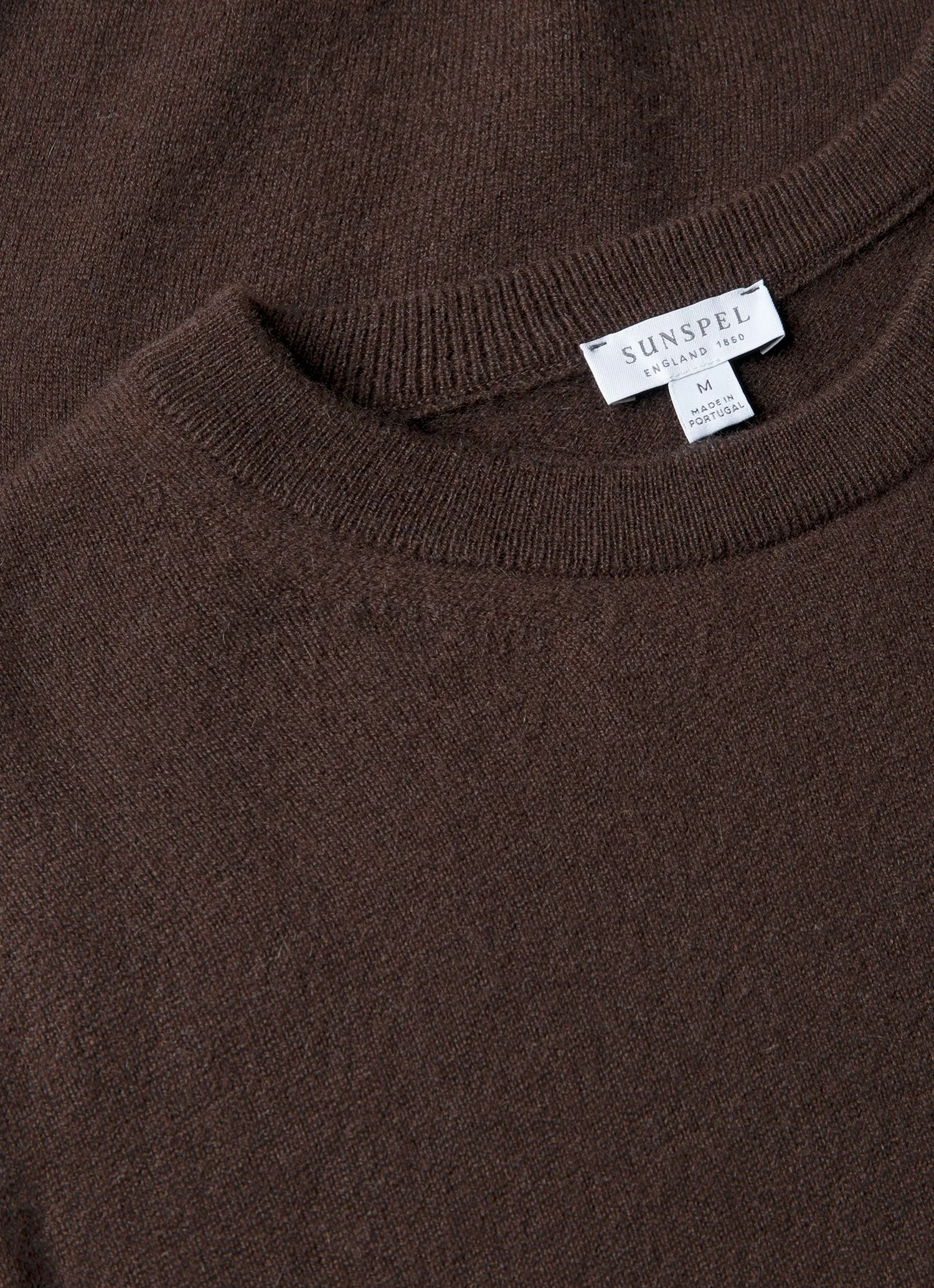 Men's Cashmere Crew Neck Jumper in Truffle sold by Sunspel product image thumbnail 4