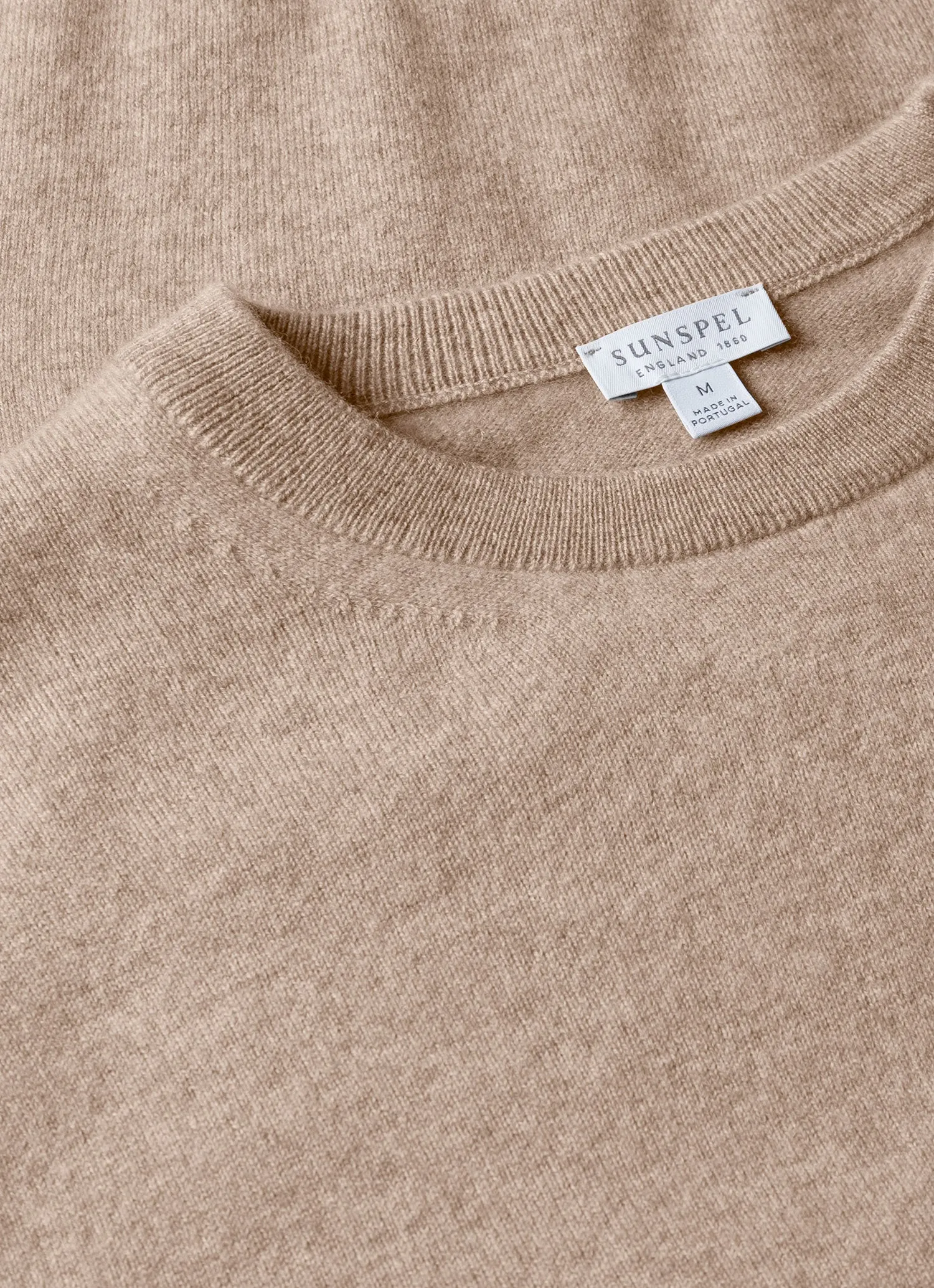 Men's Cashmere Crew Neck Jumper in Oatmeal Melange sold by Sunspel product image thumbnail 4
