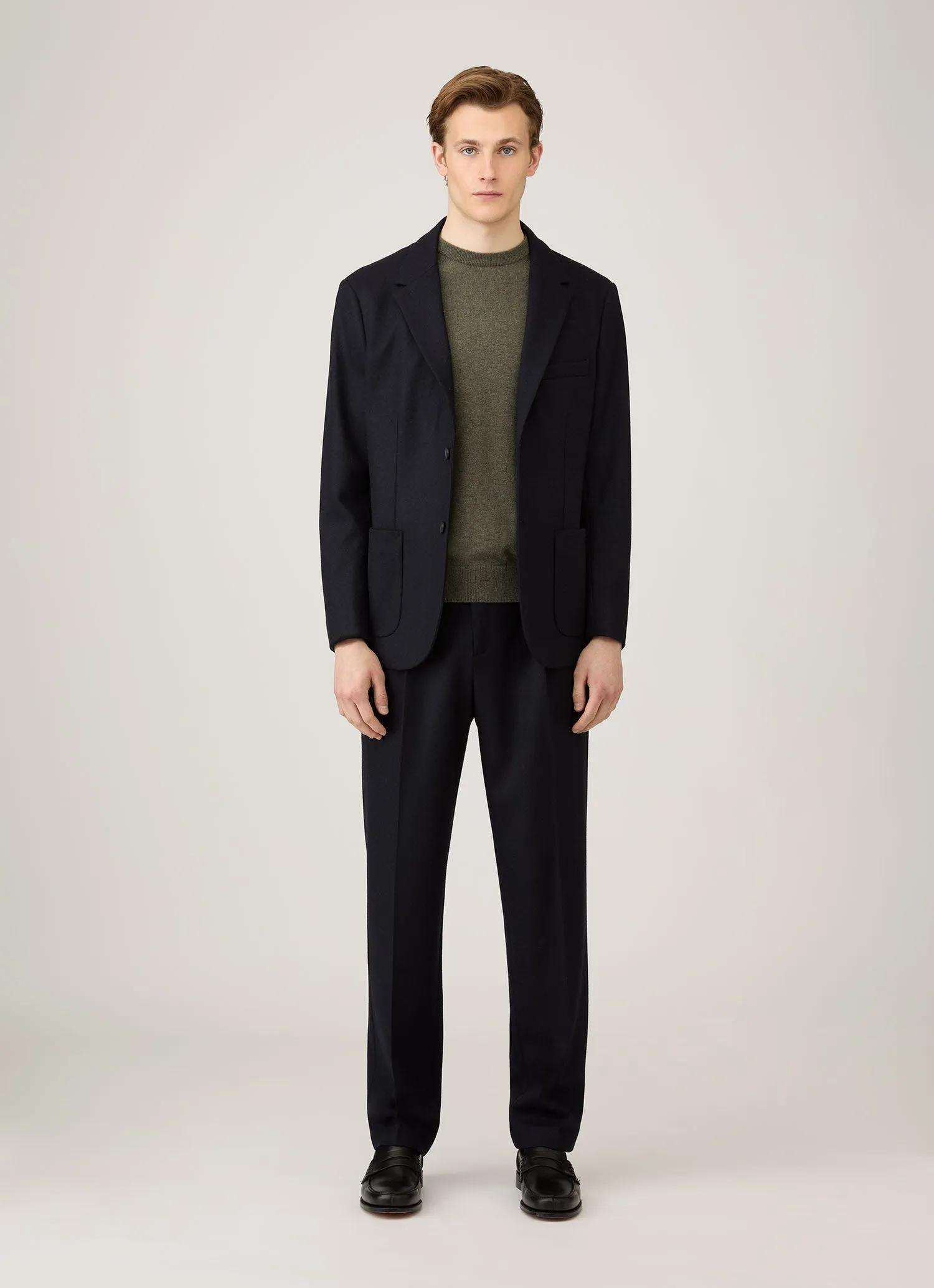 Men's Cashmere Crew Neck Jumper in Khaki sold by Sunspel product image thumbnail 3