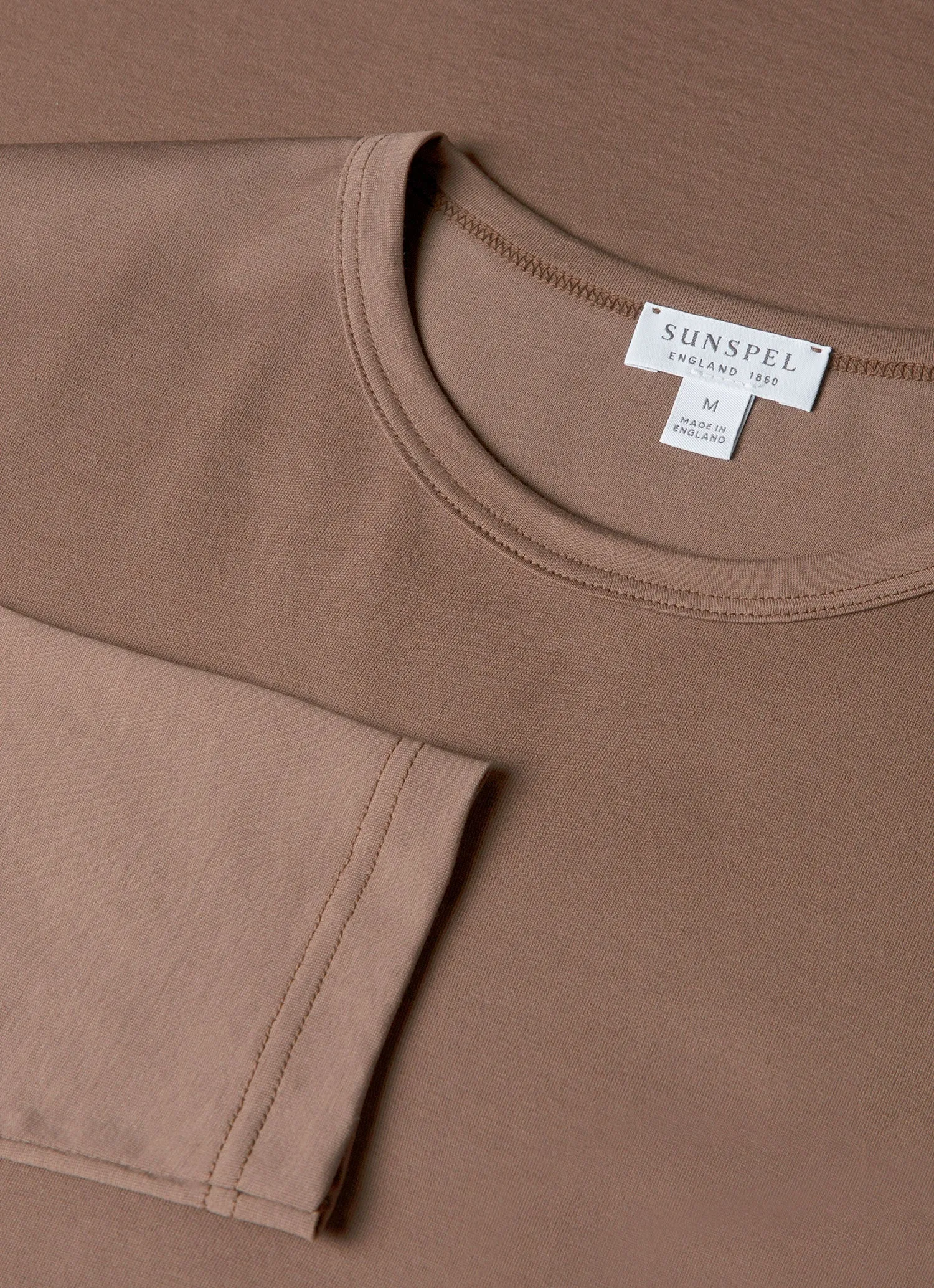 Men's Long Sleeve Classic T-shirt in Bark sold by Sunspel product image thumbnail 4