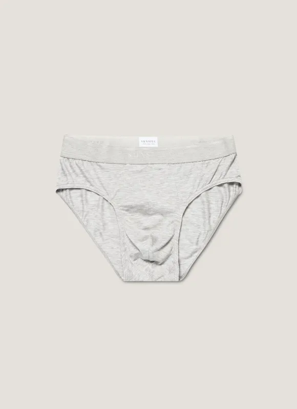 Men's Tencel™ Briefs in Grey Melange sold by Sunspel
