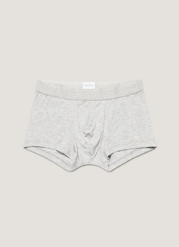 Men's Tencel™ Trunks in Grey Melange sold by Sunspel