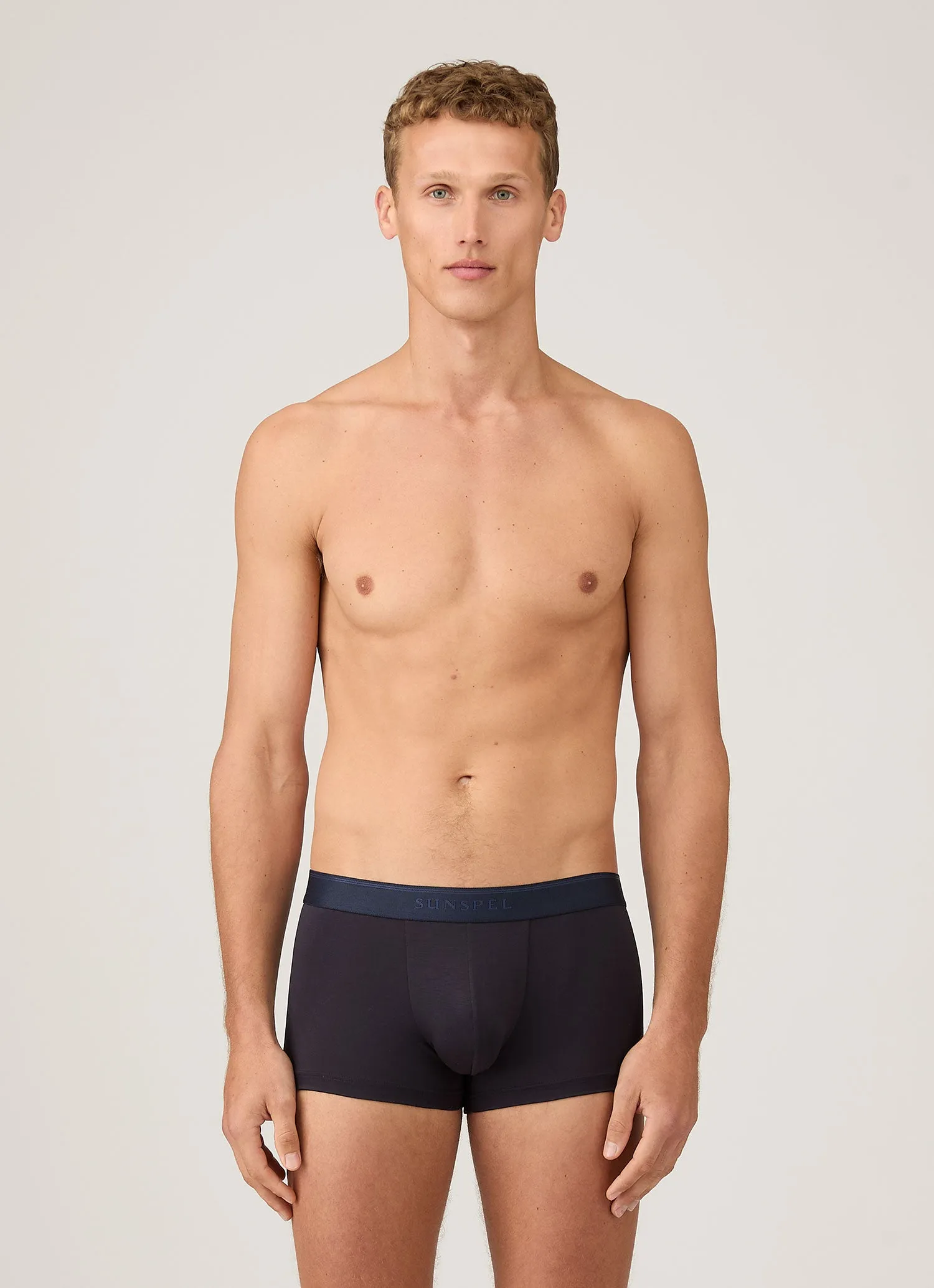 Men's Tencel™ Trunks in Navy sold by Sunspel product image thumbnail 2