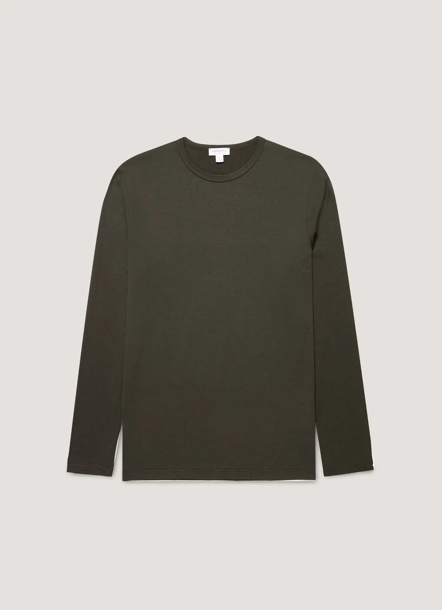Men's Long Sleeve Classic T-shirt in Dark Green sold by Sunspel