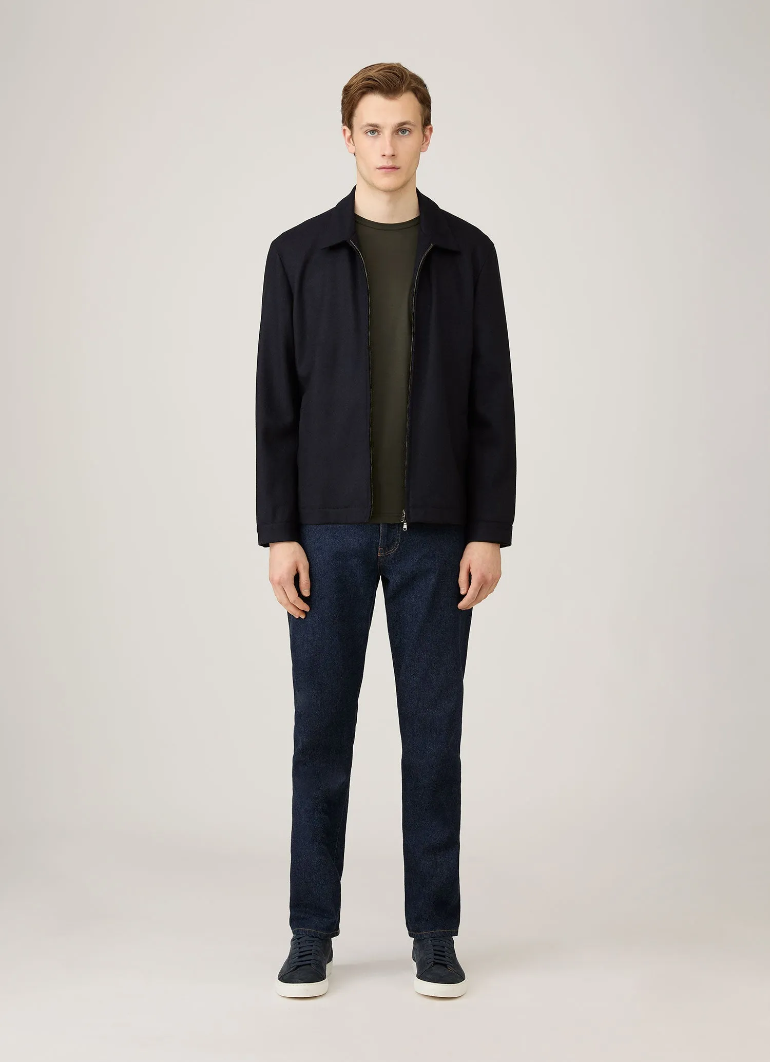 Men's Long Sleeve Classic T-shirt in Dark Green sold by Sunspel product image thumbnail 3