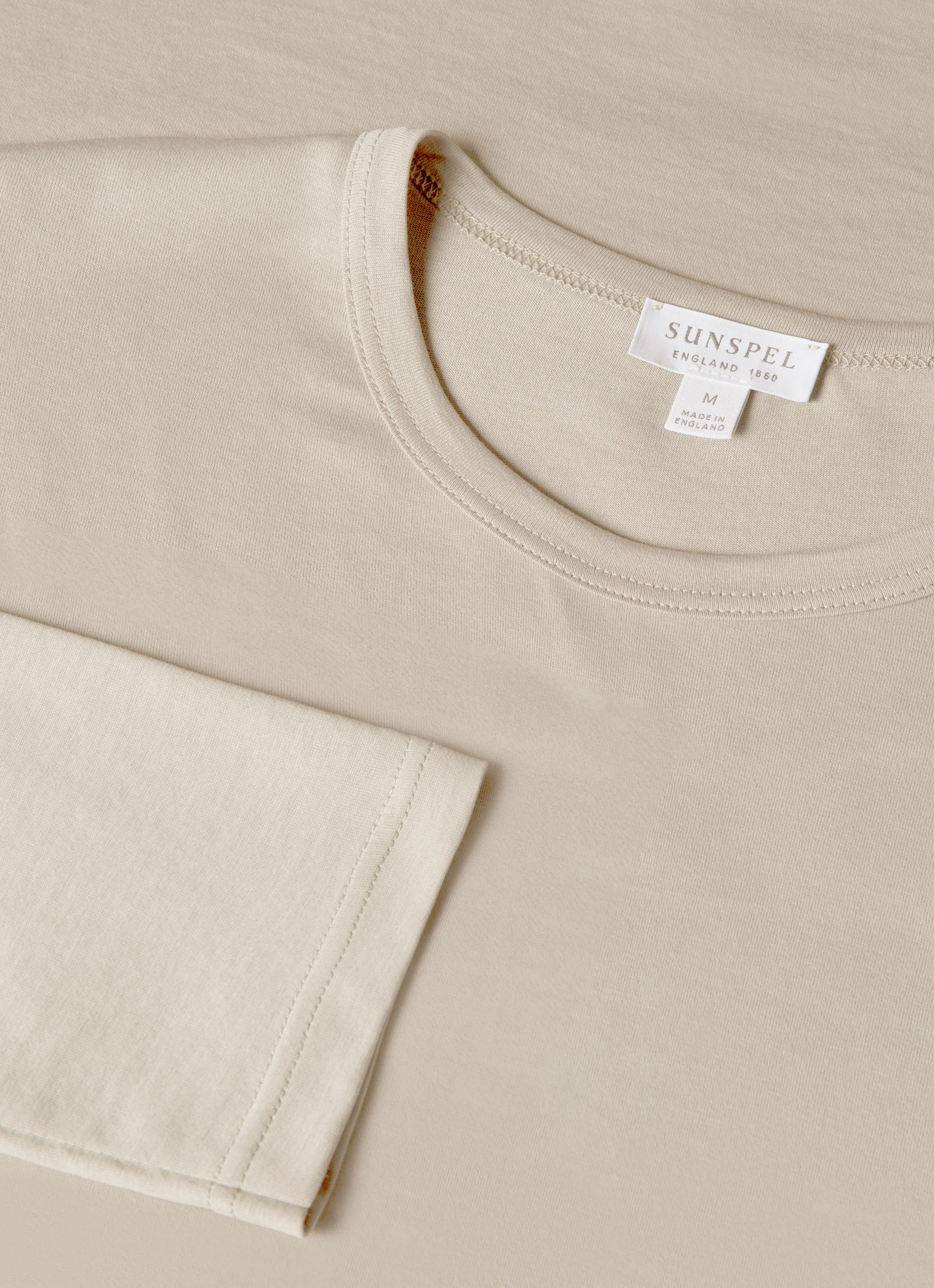 Men's Long Sleeve Classic T-shirt in Fog sold by Sunspel product image thumbnail 4