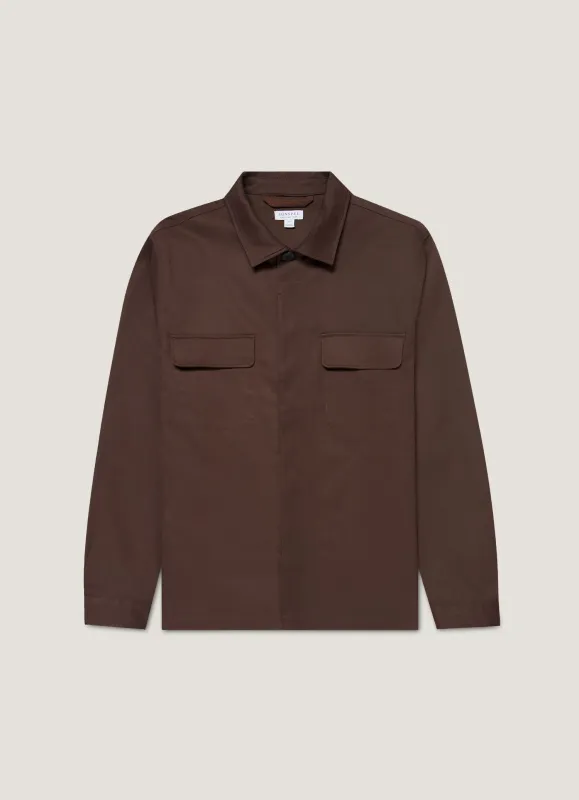 Men's Cotton Cashmere Overshirt in Truffle sold by Sunspel