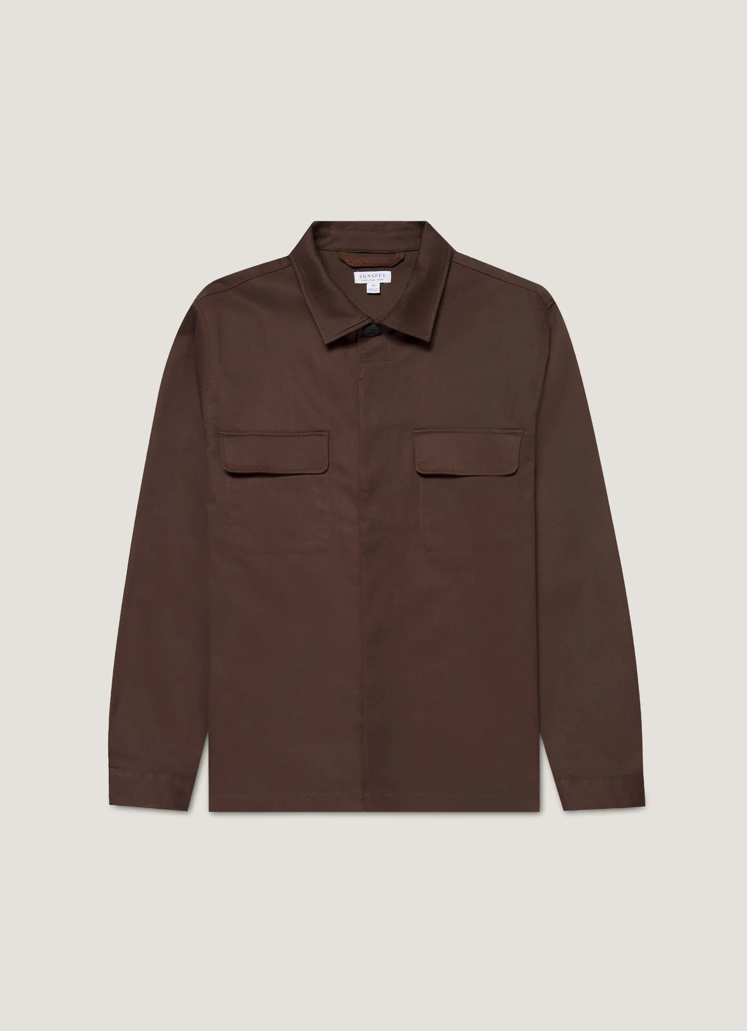Men's Cotton Cashmere Overshirt in Truffle sold by Sunspel