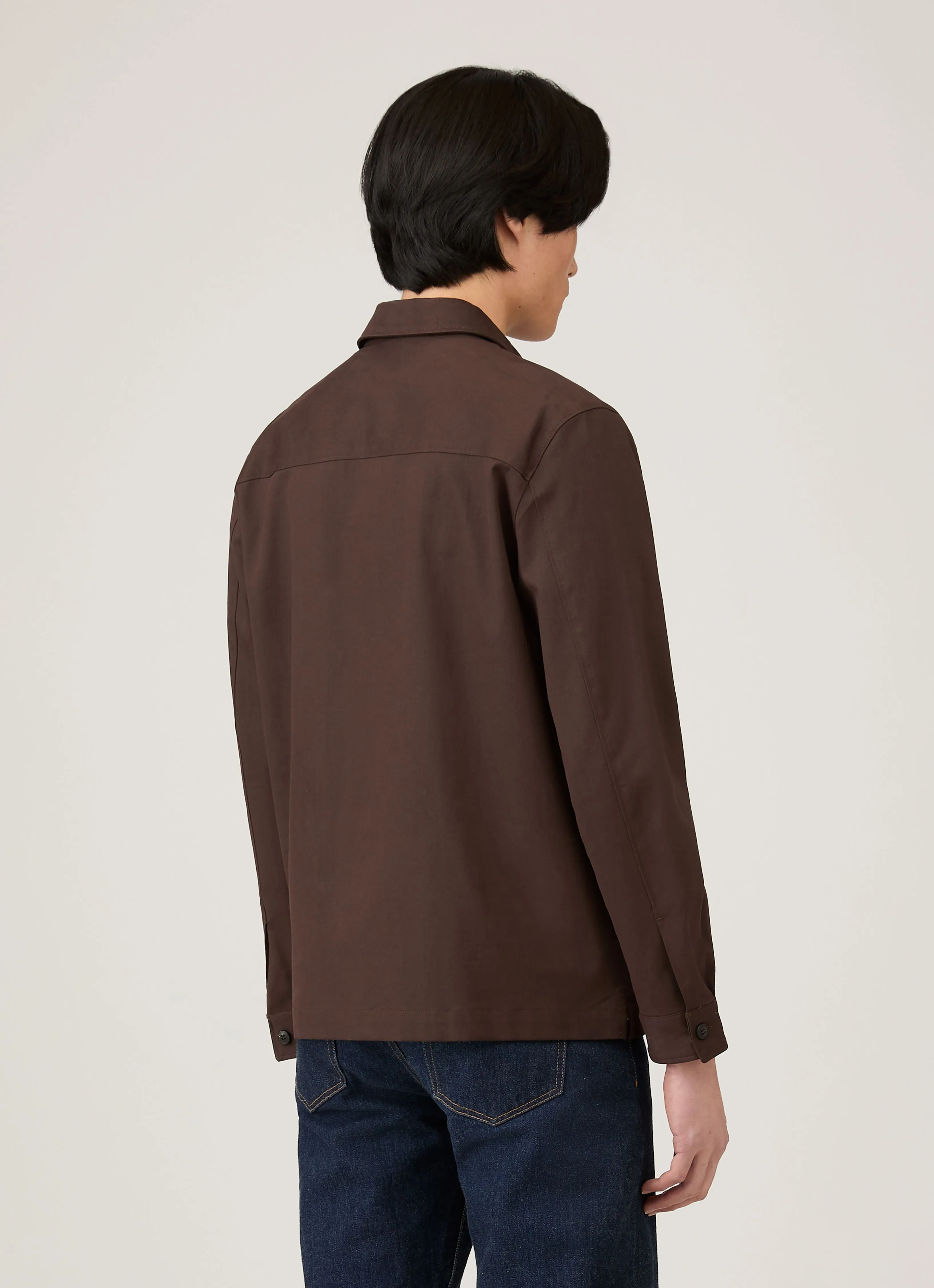 Men's Cotton Cashmere Overshirt in Truffle sold by Sunspel product image thumbnail 5