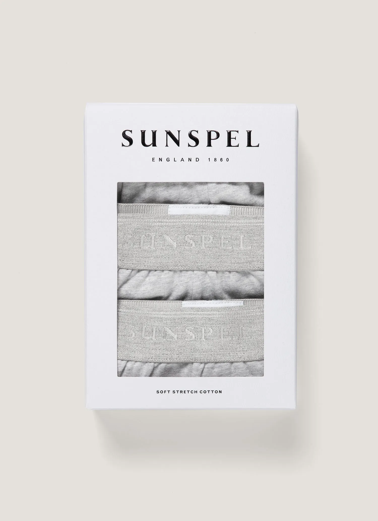 Men's Stretch Cotton Trunks 3-Pack in Grey Melange sold by Sunspel product image thumbnail 5