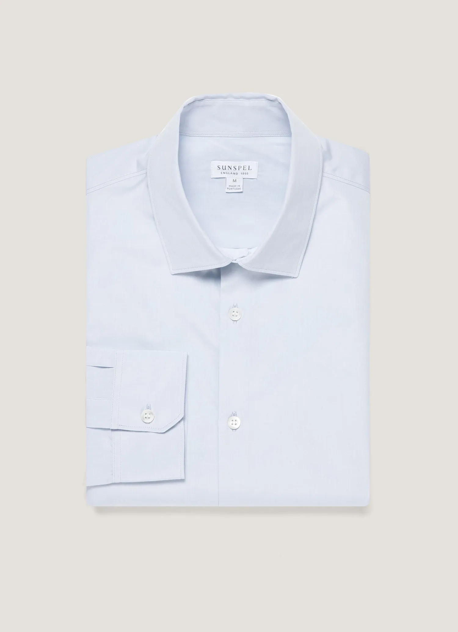 Men's Sea Island Cotton Shirt in Light Blue sold by Sunspel product image thumbnail 4