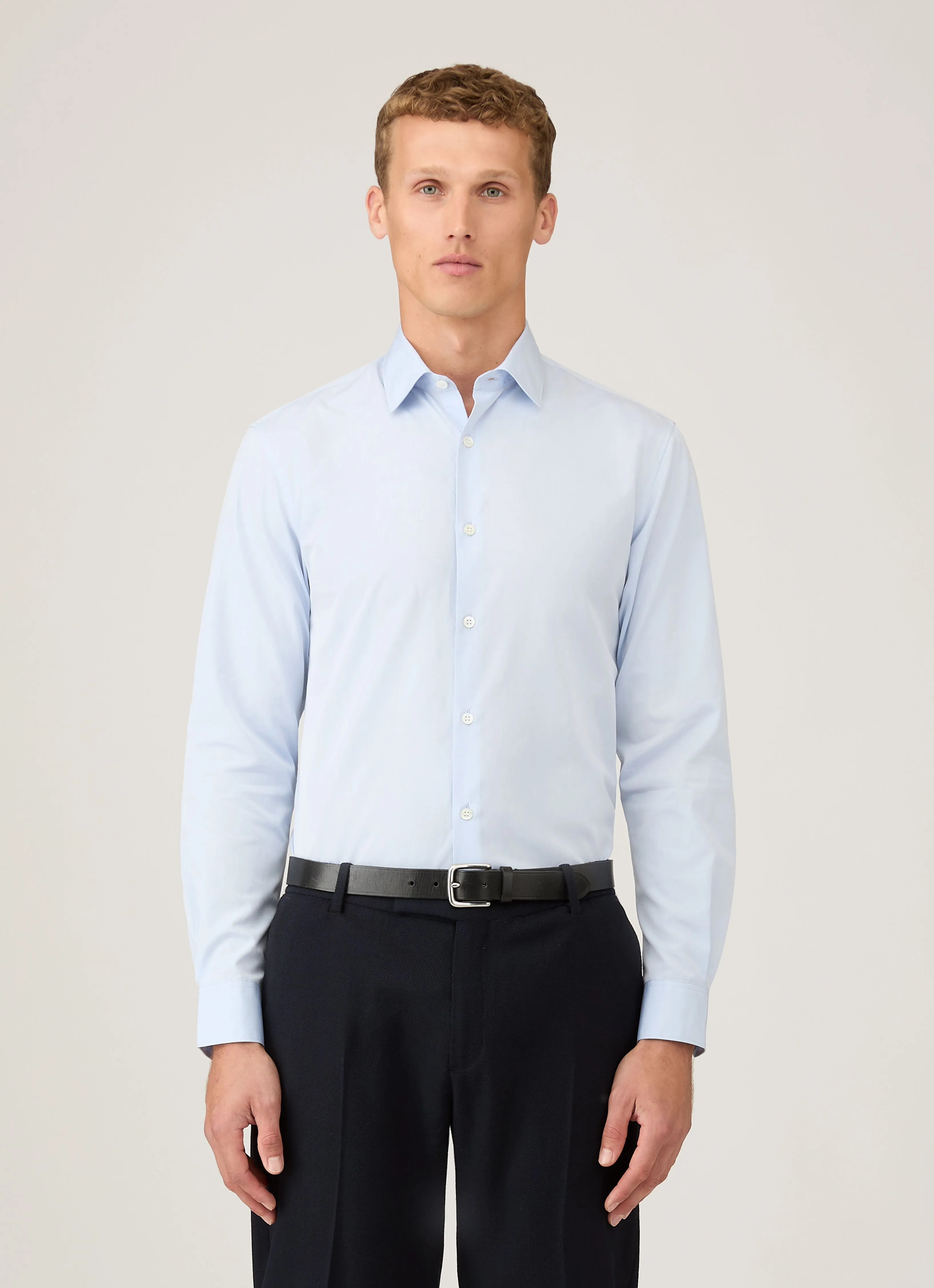 Men's Sea Island Cotton Shirt in Light Blue sold by Sunspel product image thumbnail 2
