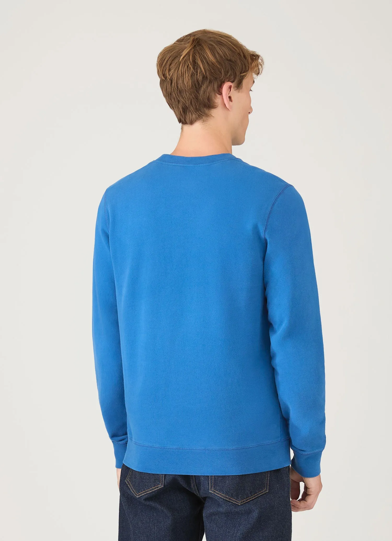 Men's Loopback Sweatshirt in Cobalt sold by Sunspel product image thumbnail 5