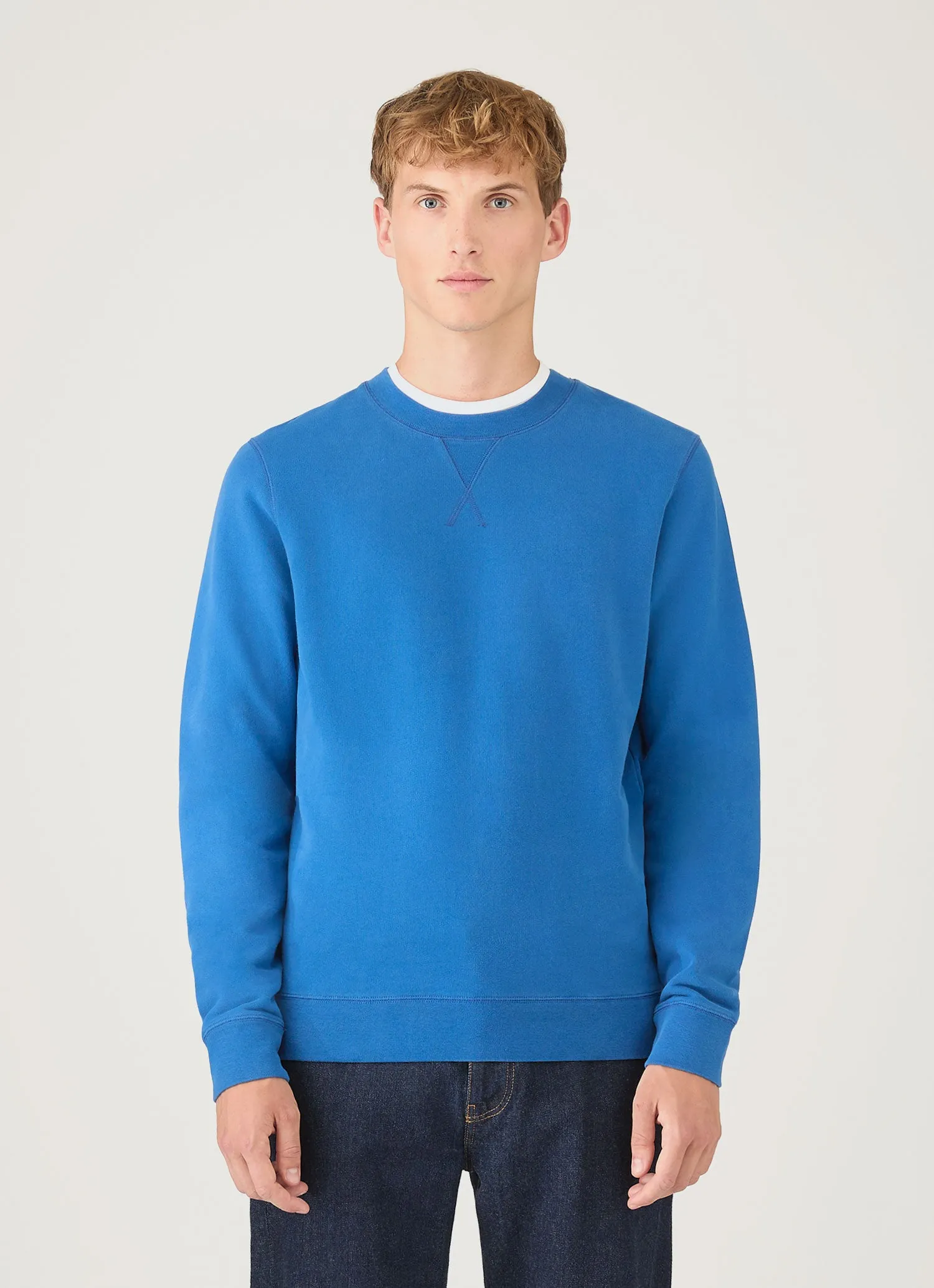 Men's Loopback Sweatshirt in Cobalt sold by Sunspel product image thumbnail 2