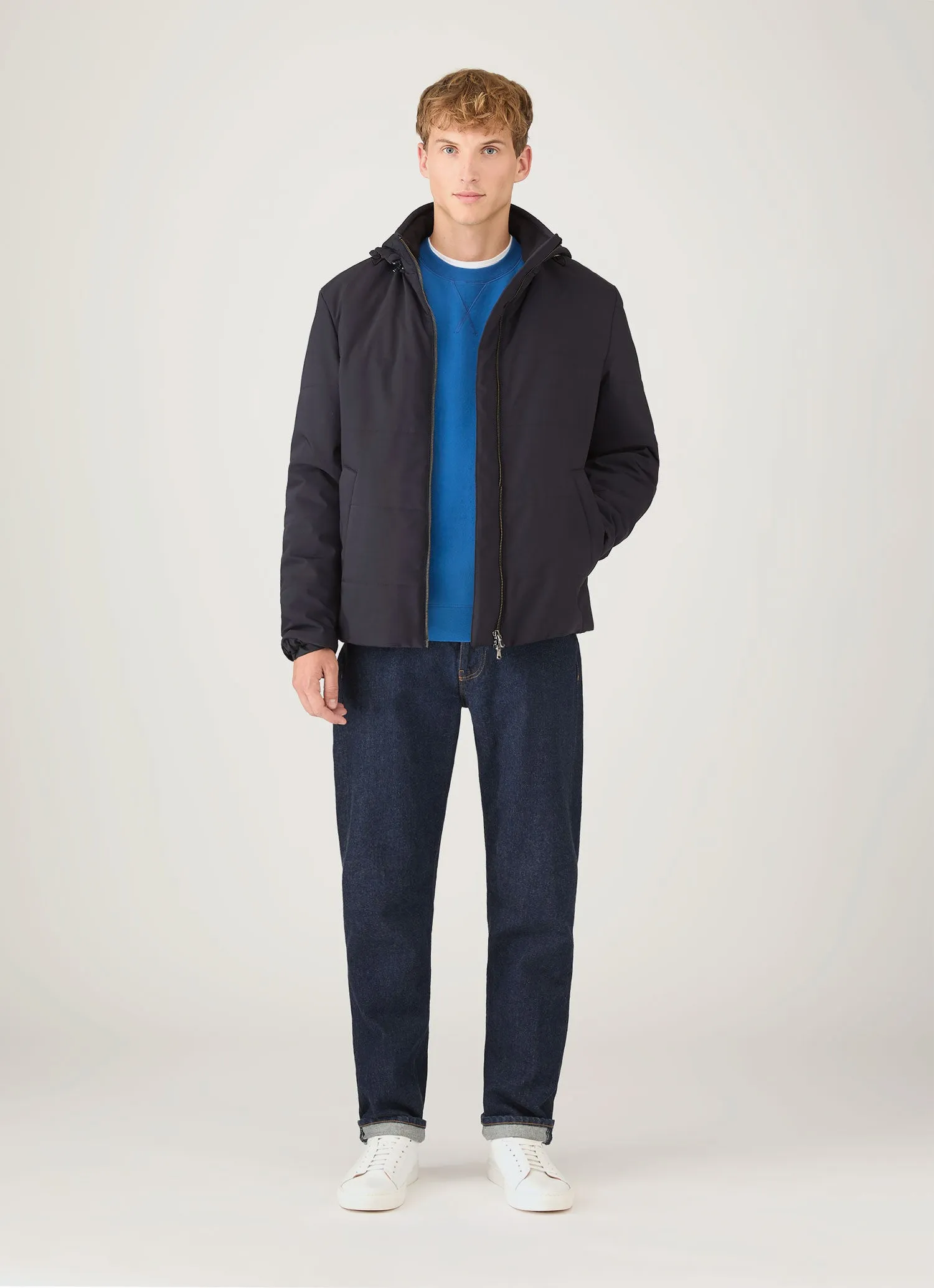 Men's Loopback Sweatshirt in Cobalt sold by Sunspel product image thumbnail 3