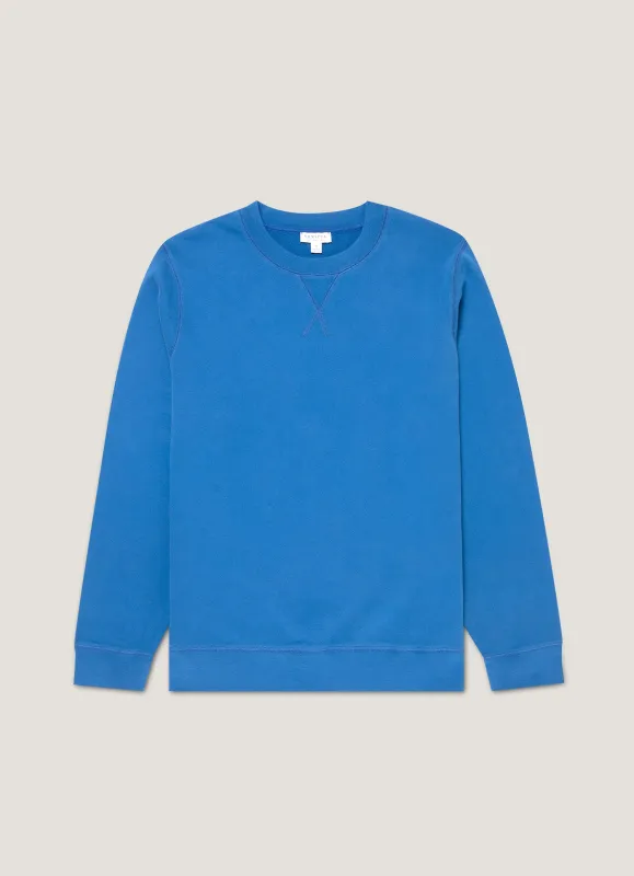 Men's Loopback Sweatshirt in Cobalt sold by Sunspel