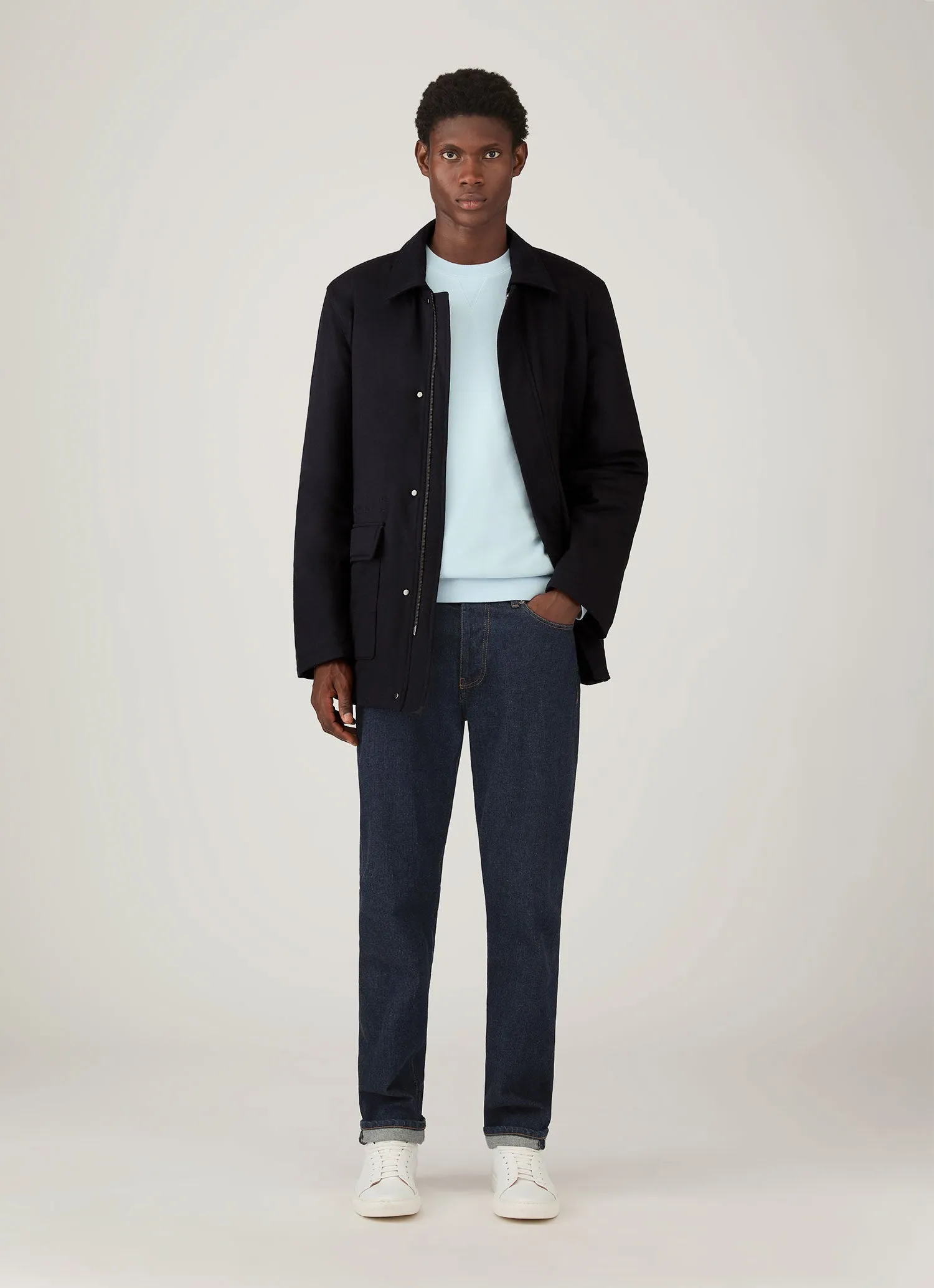 Men's Loopback Sweatshirt in Frost Blue sold by Sunspel product image thumbnail 3