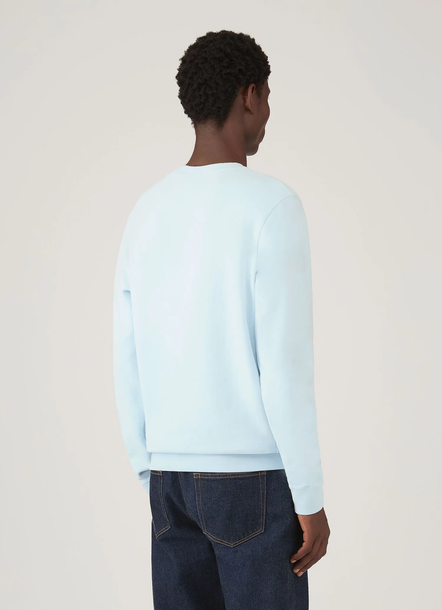 Men's Loopback Sweatshirt in Frost Blue sold by Sunspel product image thumbnail 5