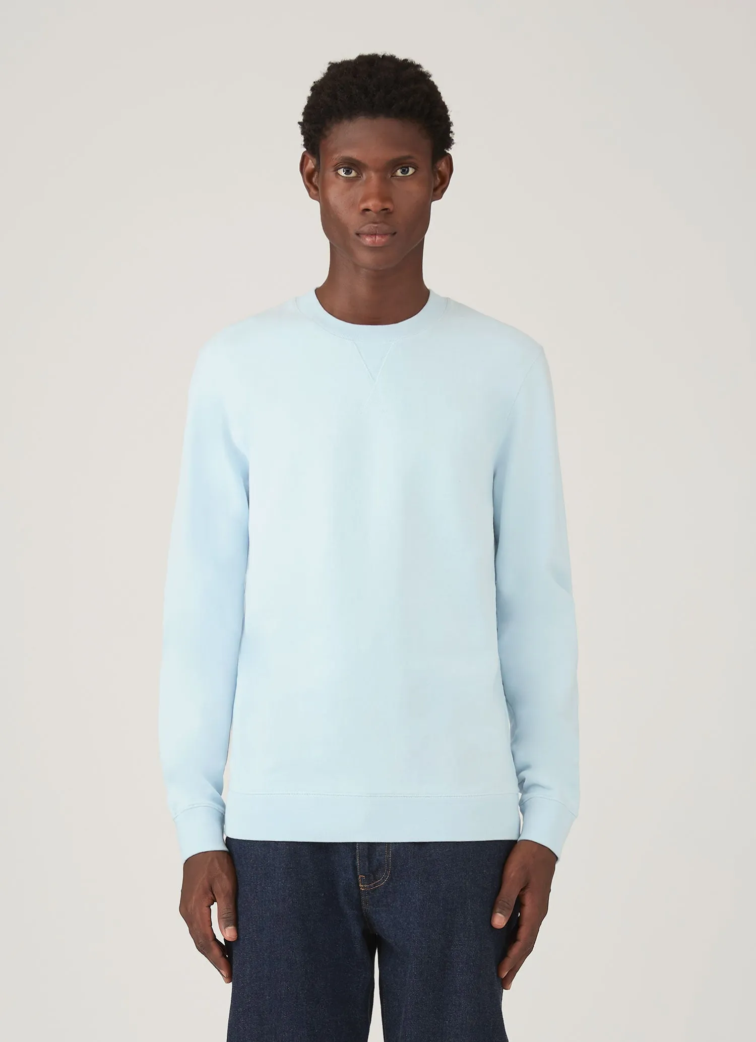 Men's Loopback Sweatshirt in Frost Blue sold by Sunspel product image thumbnail 2