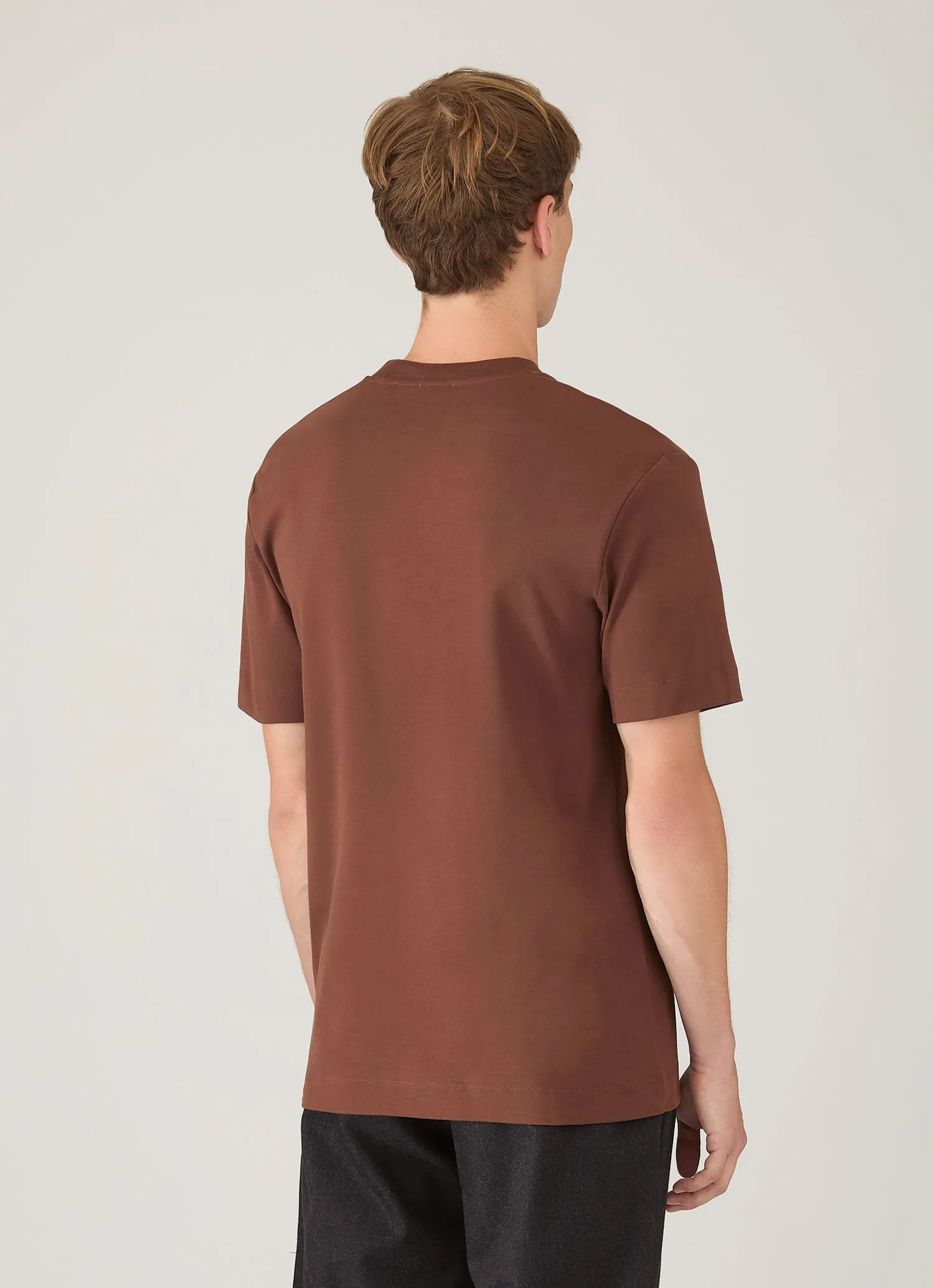 Men's Relaxed Fit Heavyweight T-shirt in Conker Brown sold by Sunspel product image thumbnail 5