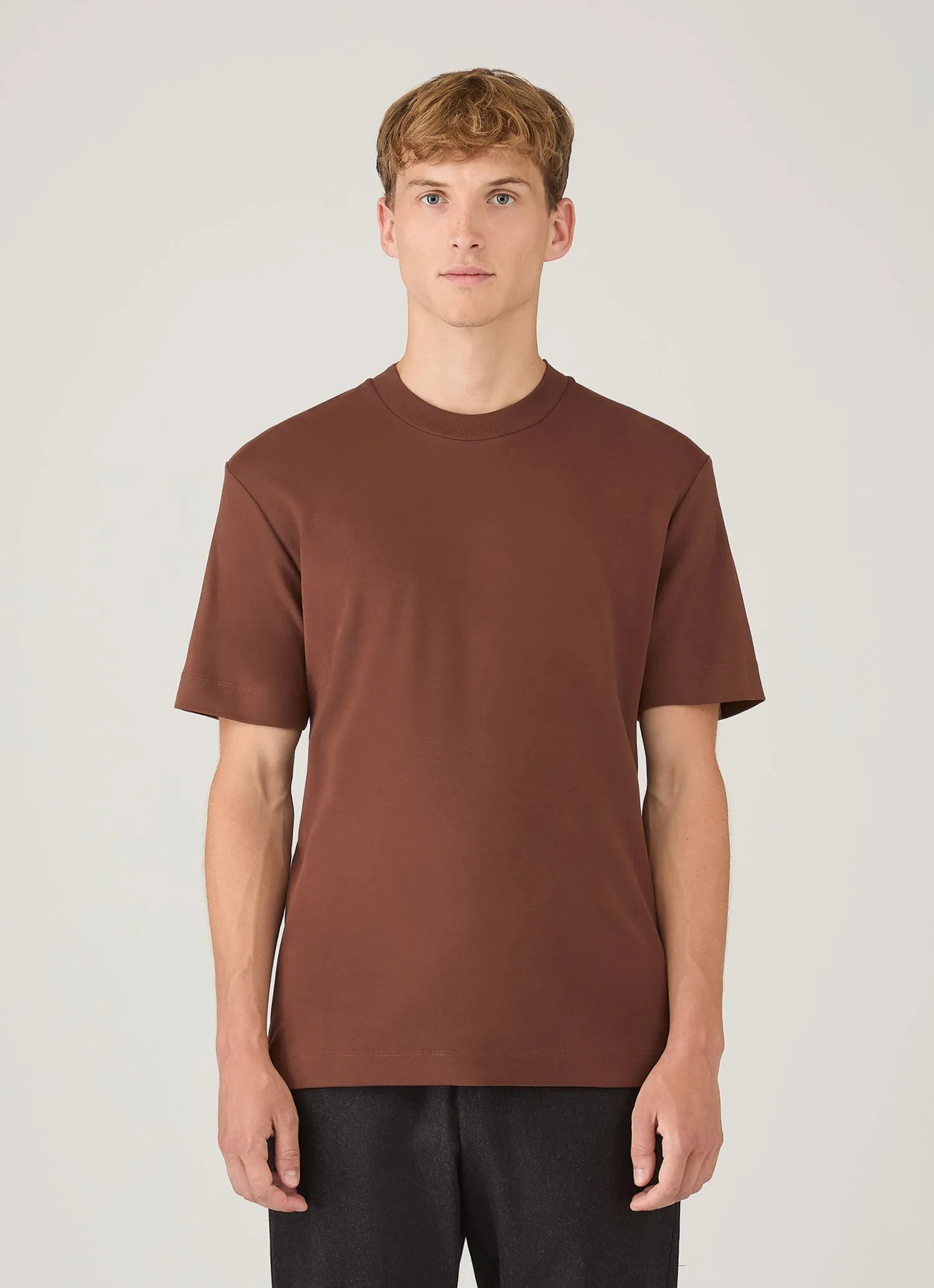 Men's Relaxed Fit Heavyweight T-shirt in Conker Brown sold by Sunspel product image thumbnail 2