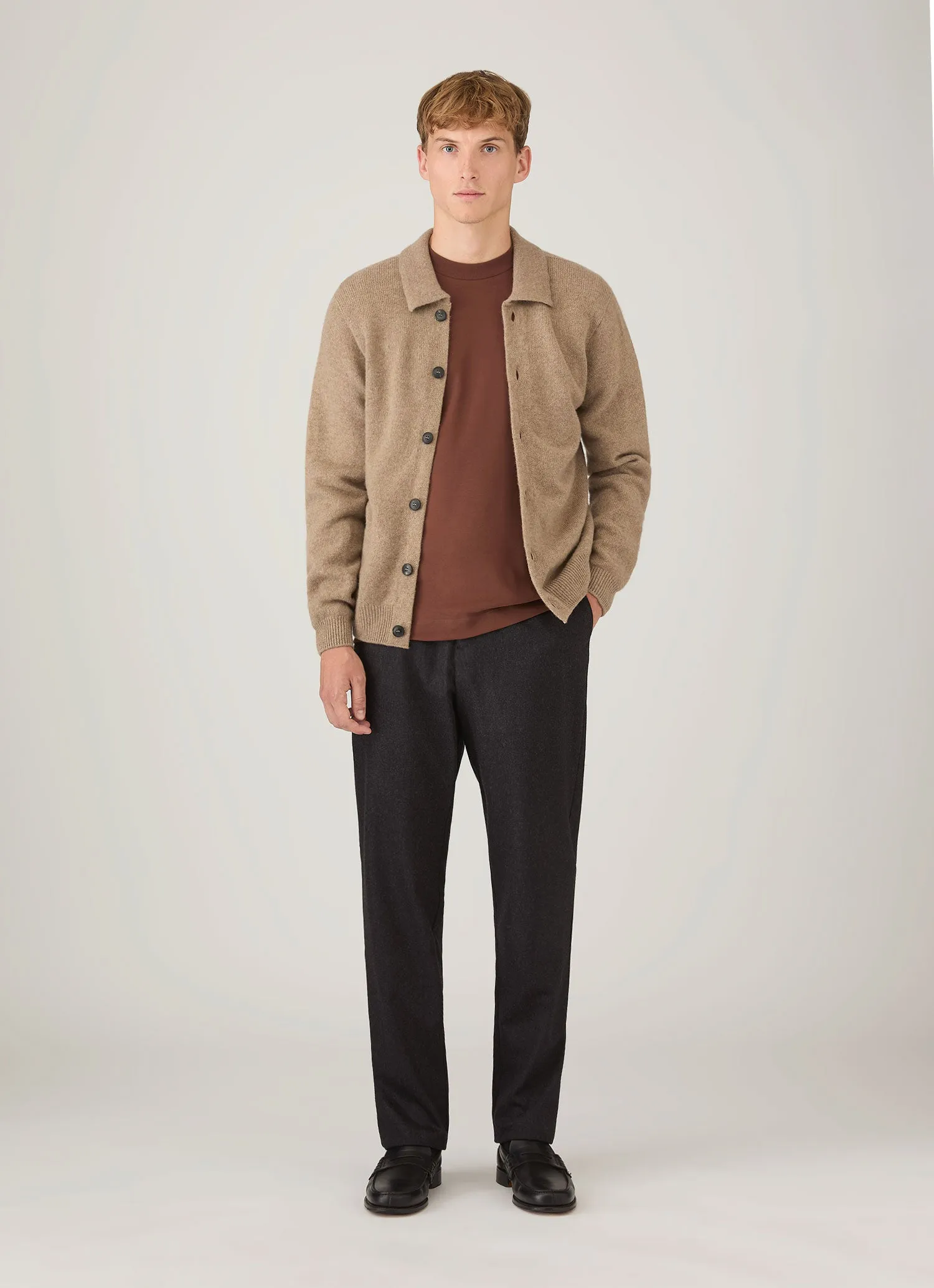 Men's Relaxed Fit Heavyweight T-shirt in Conker Brown sold by Sunspel product image thumbnail 3