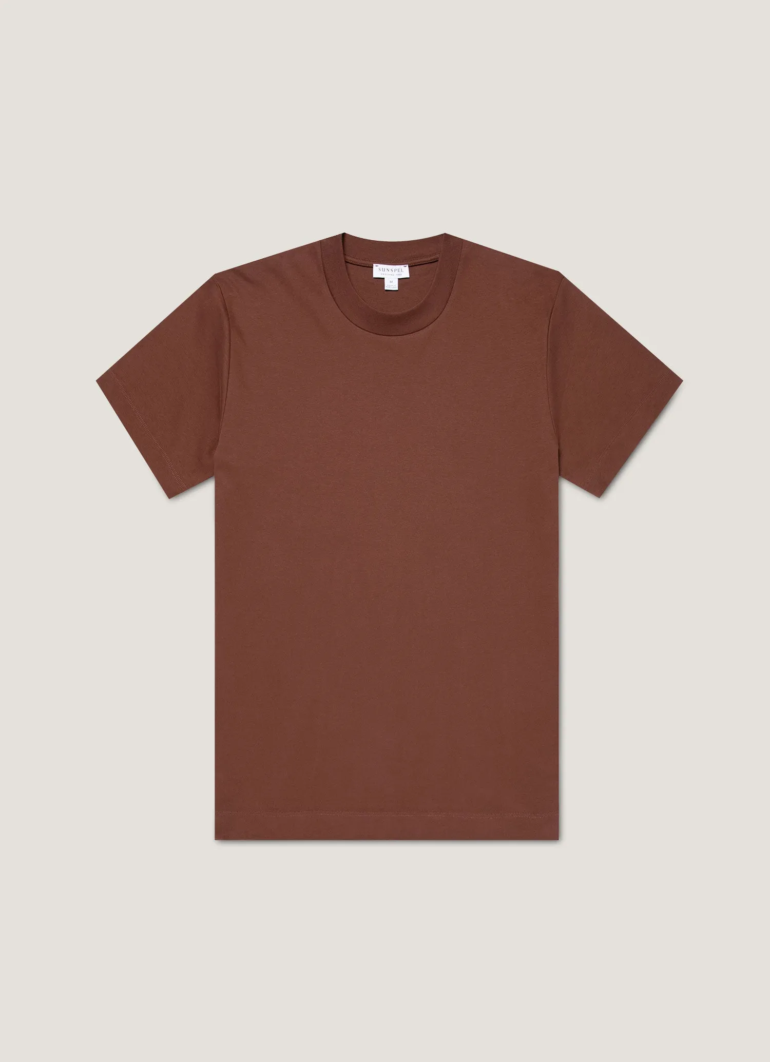 Men's Relaxed Fit Heavyweight T-shirt in Conker Brown sold by Sunspel