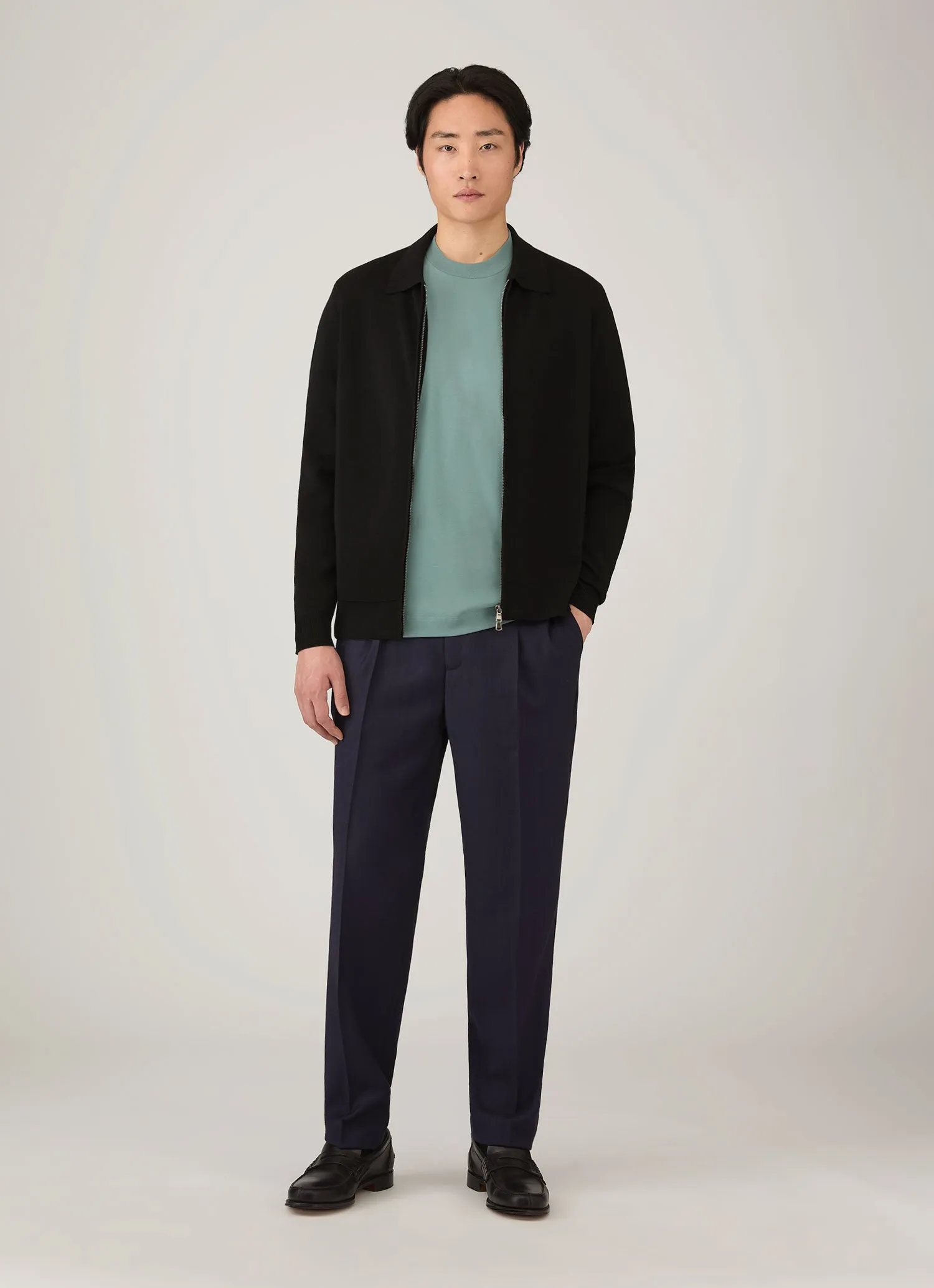 Men's Relaxed Fit Heavyweight T-shirt in Steel Green sold by Sunspel product image thumbnail 3