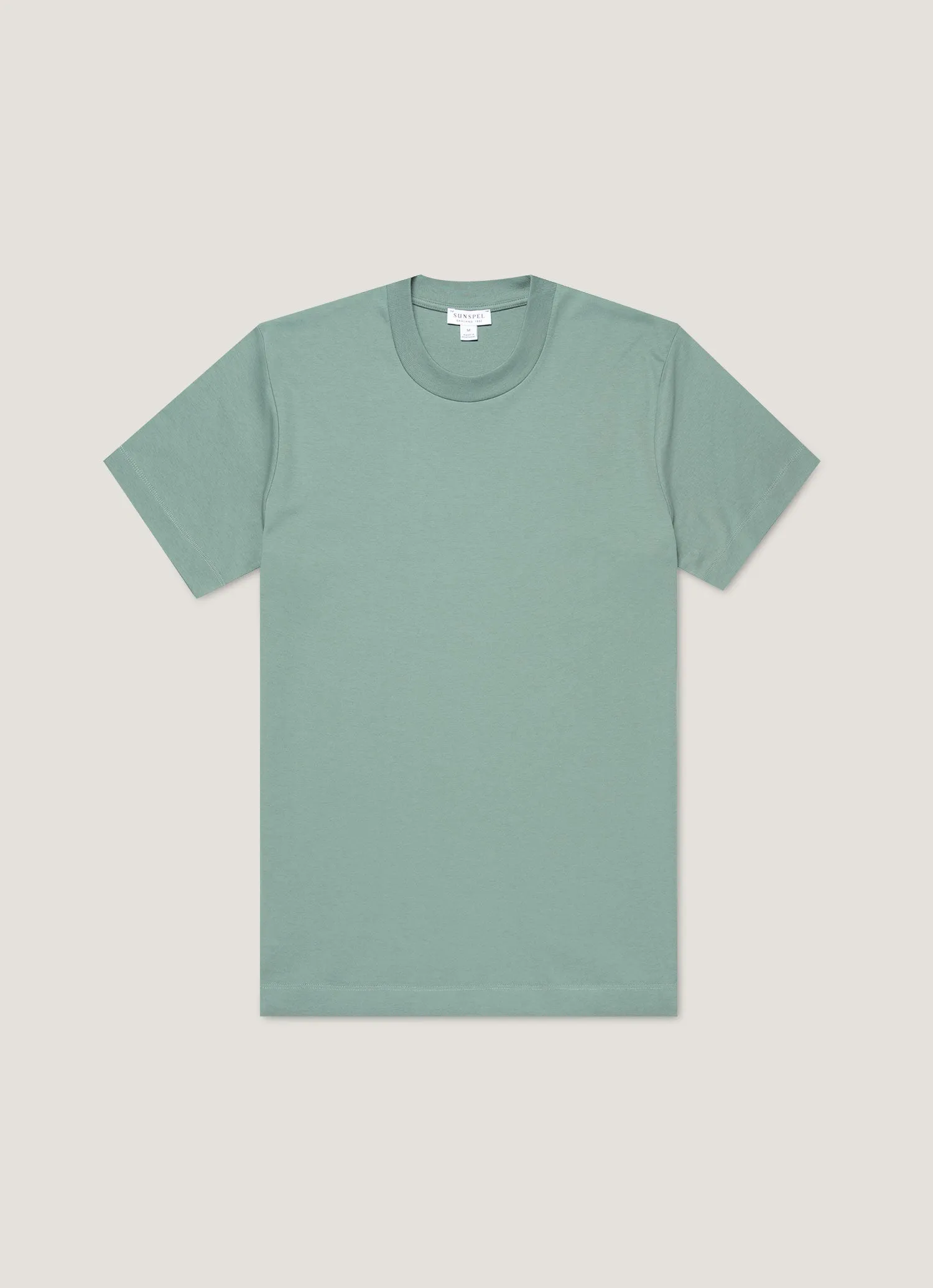 Men's Relaxed Fit Heavyweight T-shirt in Steel Green sold by Sunspel