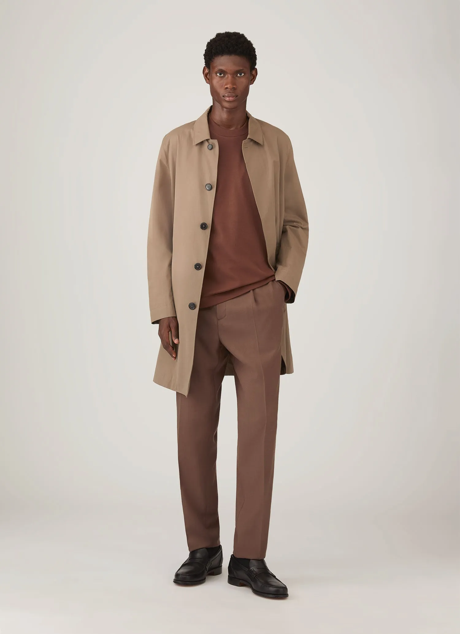 Men's Long Sleeve Heavyweight T-shirt in Conker Brown sold by Sunspel product image thumbnail 3