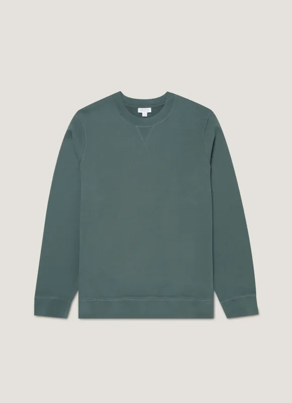 Men's Loopback Sweatshirt in Dark Petrol sold by Sunspel
