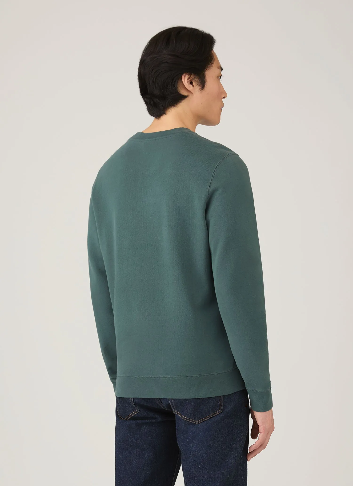 Men's Loopback Sweatshirt in Dark Petrol sold by Sunspel product image thumbnail 5