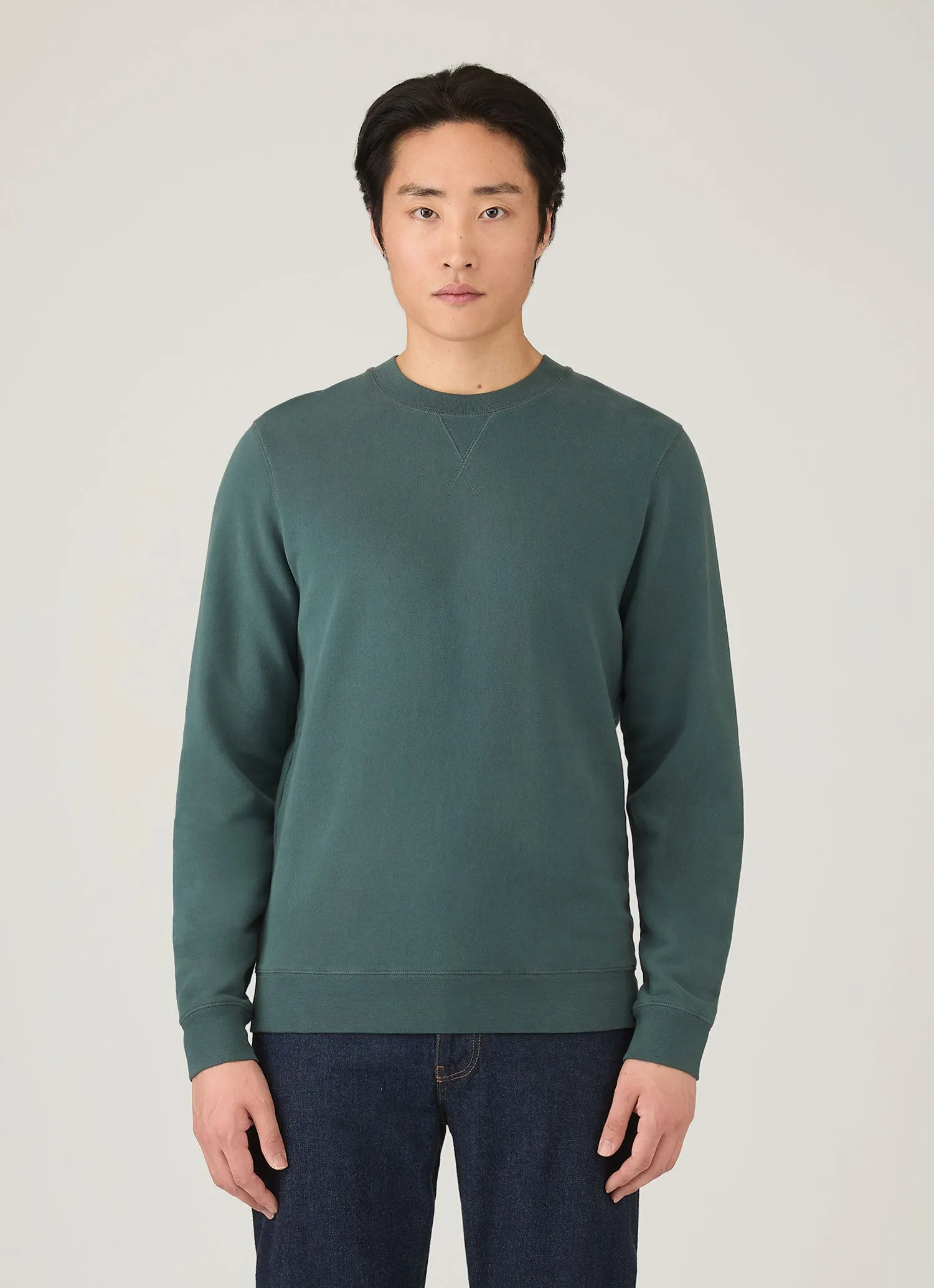 Men's Loopback Sweatshirt in Dark Petrol sold by Sunspel product image thumbnail 2