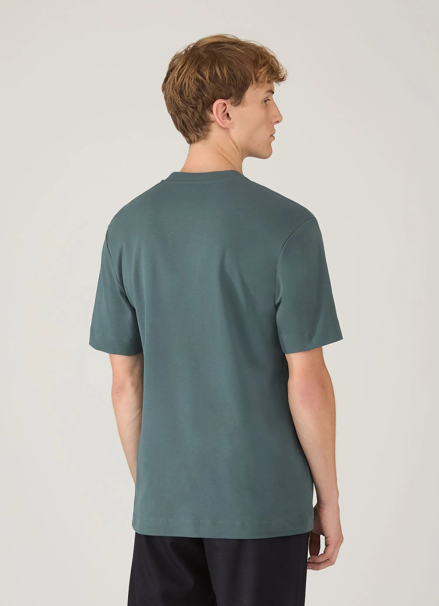 Men's Relaxed Fit Heavyweight T-shirt in Dark Petrol sold by Sunspel product image thumbnail 5