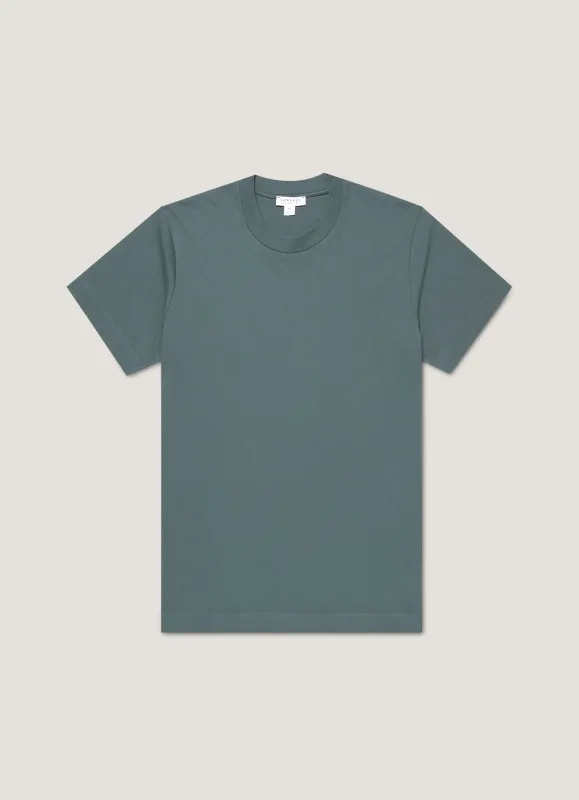 Men's Relaxed Fit Heavyweight T-shirt in Dark Petrol sold by Sunspel